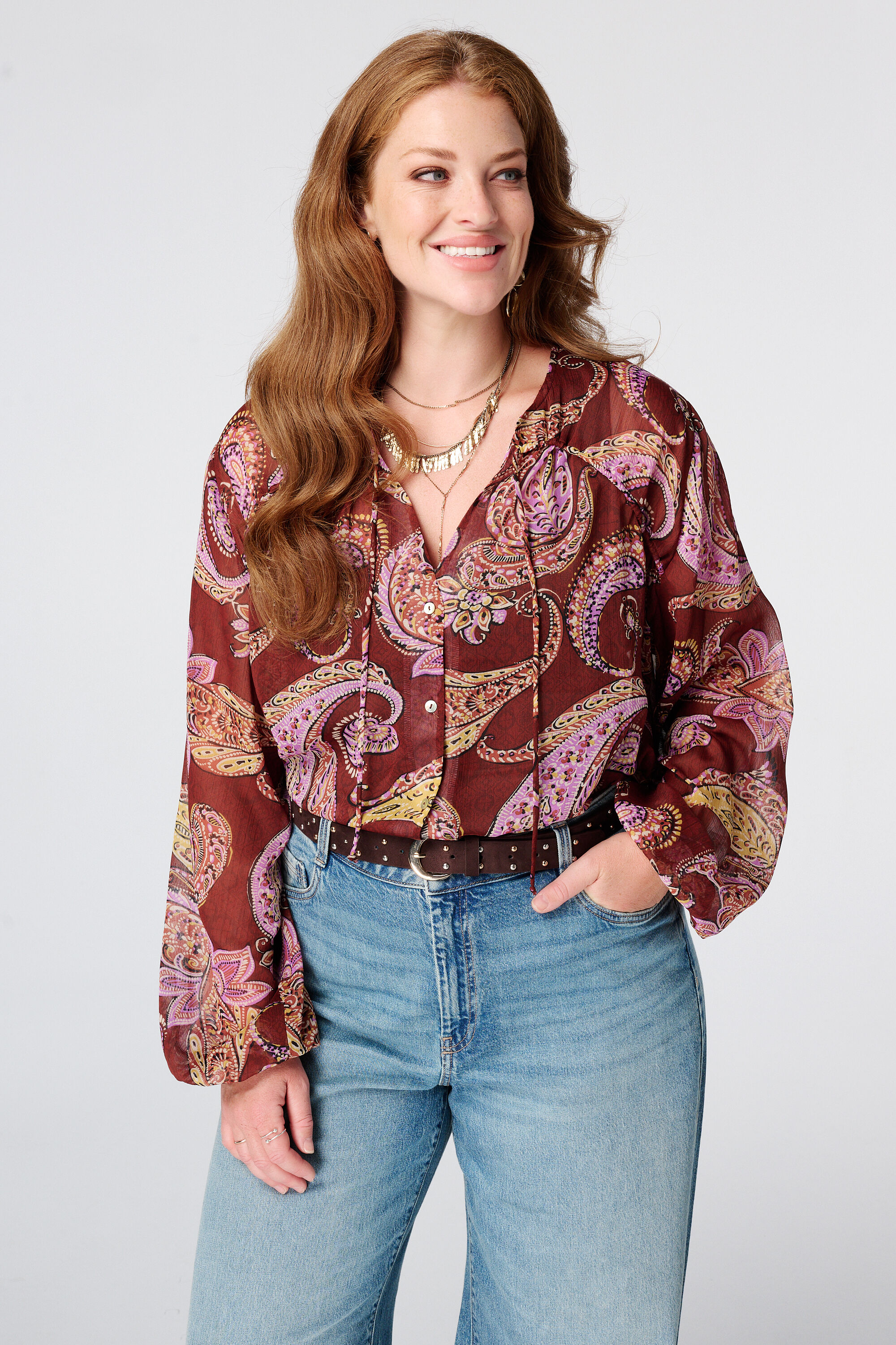 Blouse met paisley print