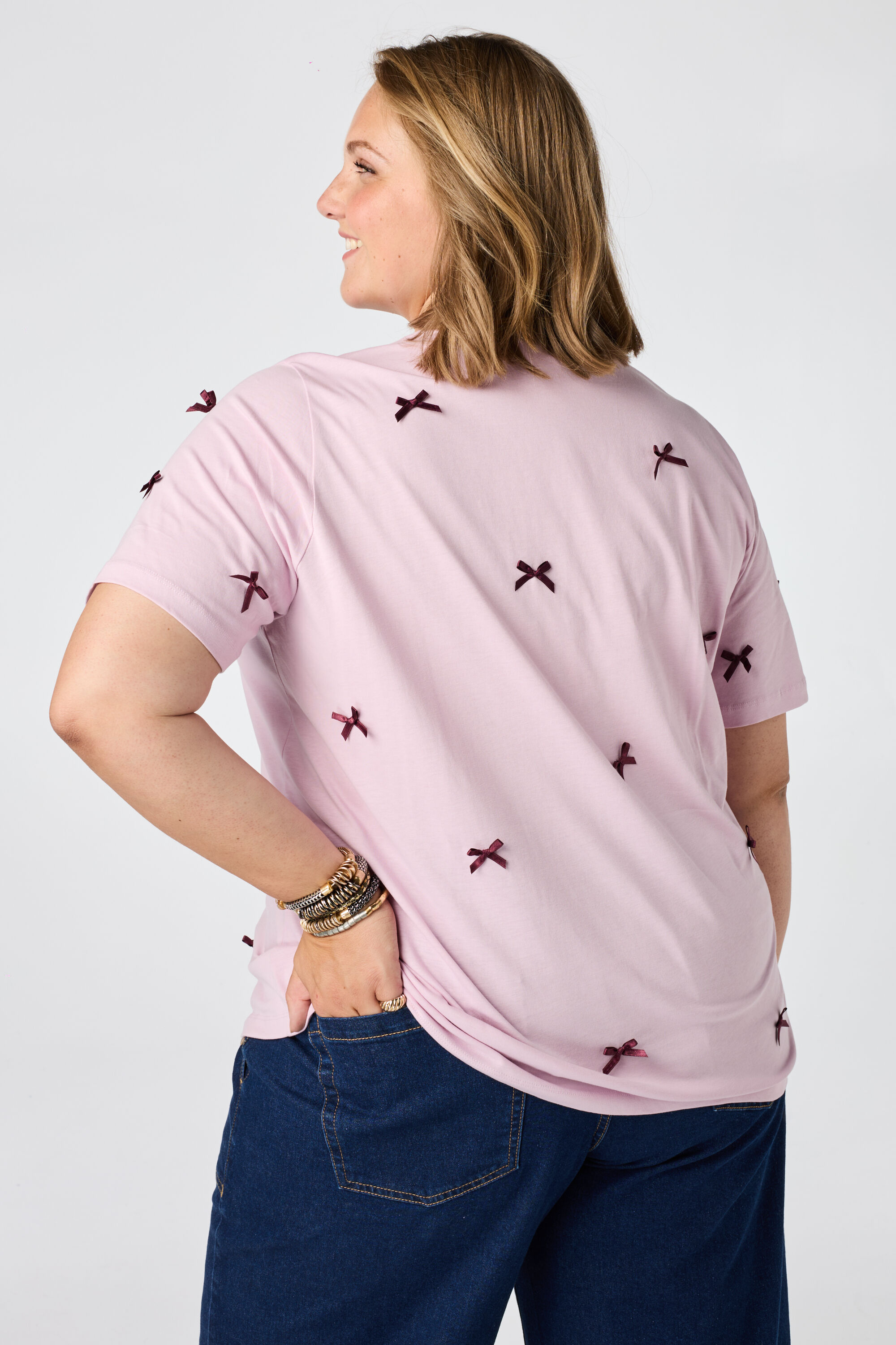 T-shirt met satijnen strikjes image number 3