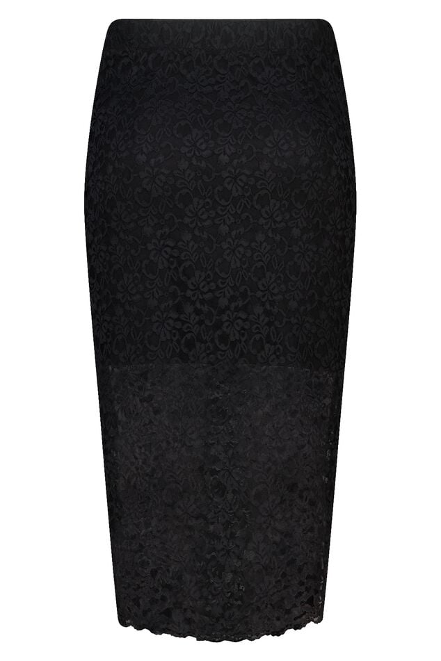 Midi rok van kant met onderrok image number 2
