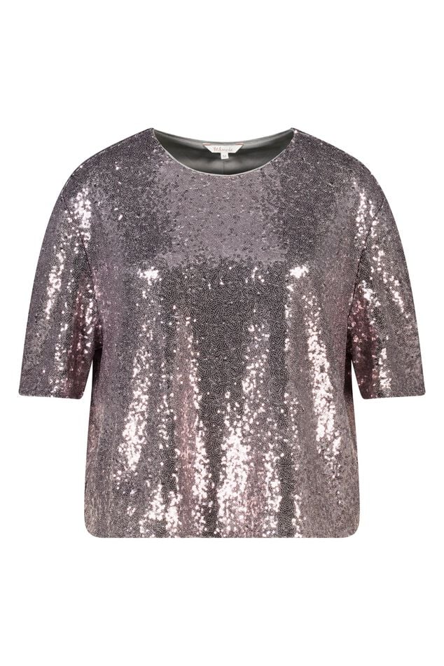 Pailletten top met korte mouwen image number 1