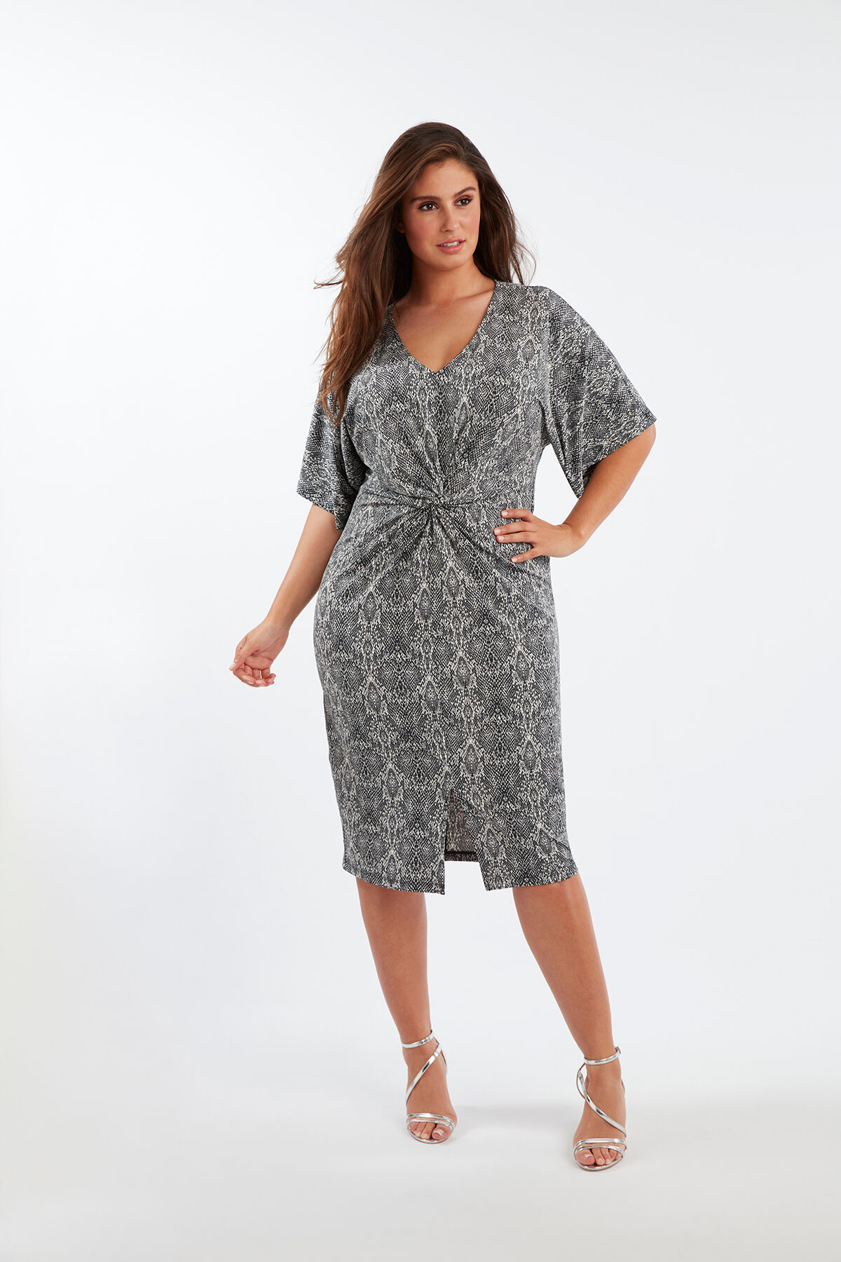 Jurk met V-hals image number 3