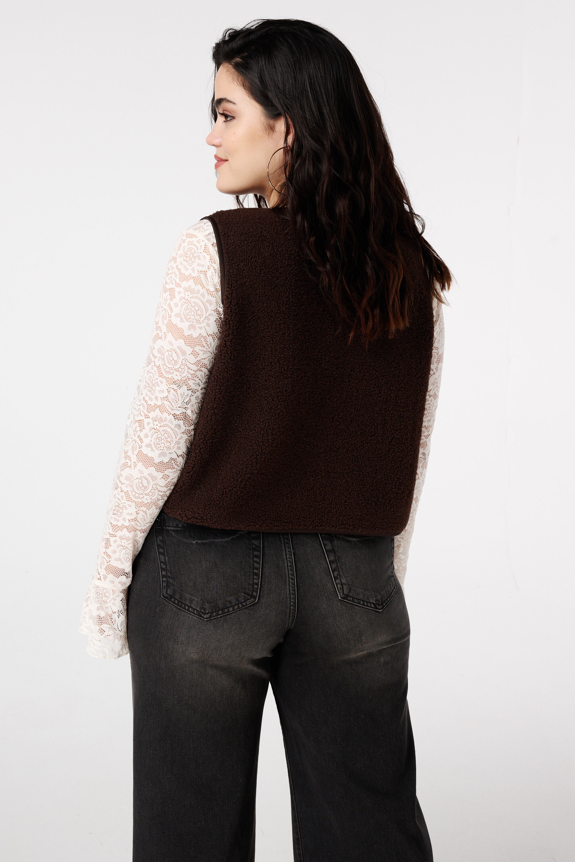 Teddy gilet met knoopsluiting image number 3