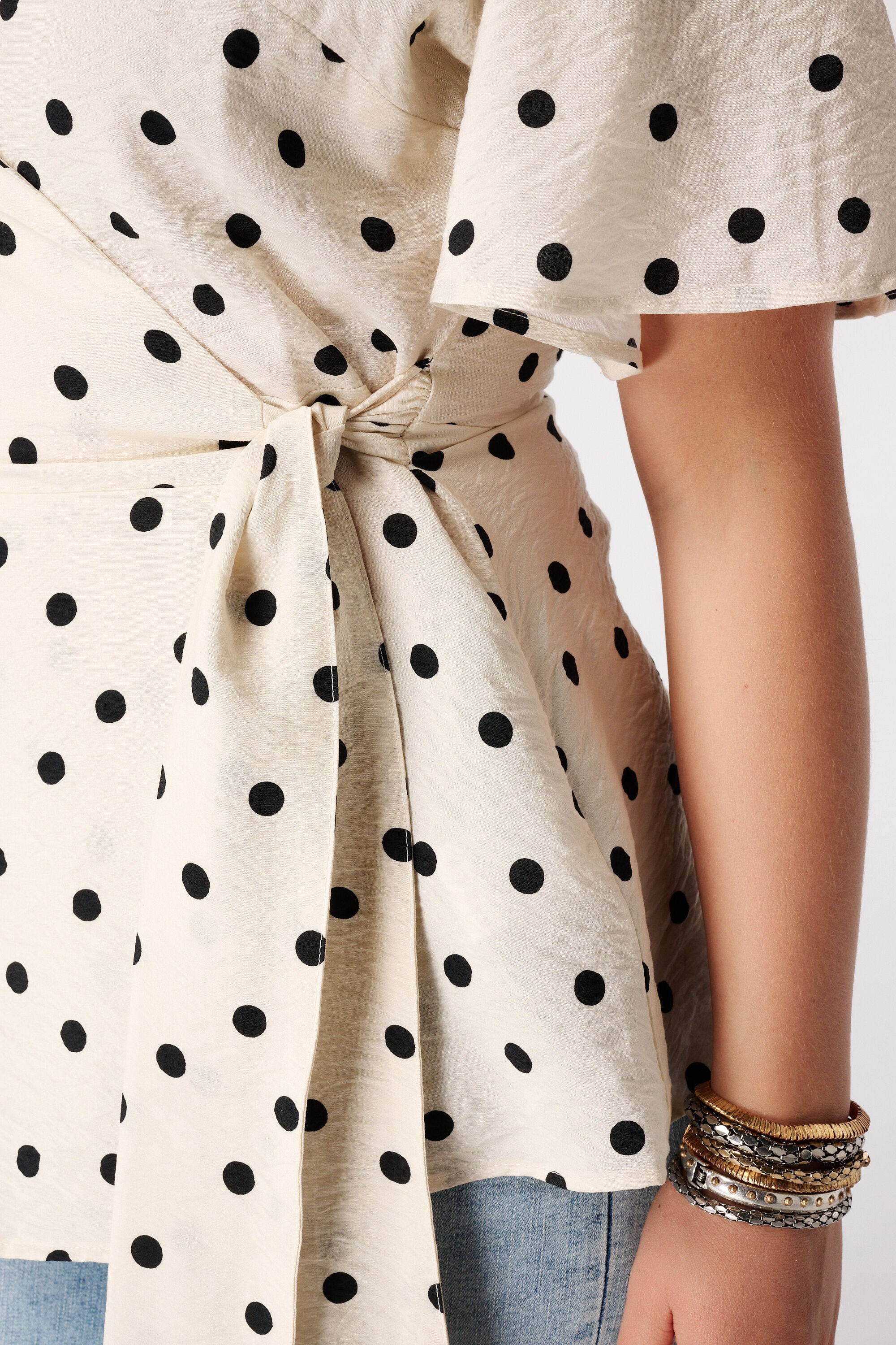 Overslag blouse met polka dot image number 6