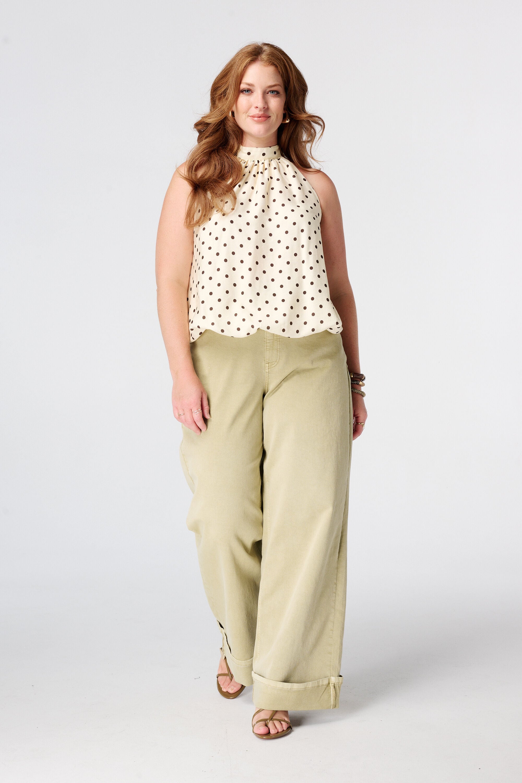 Mouwloze blouse met hoge hals image number 5