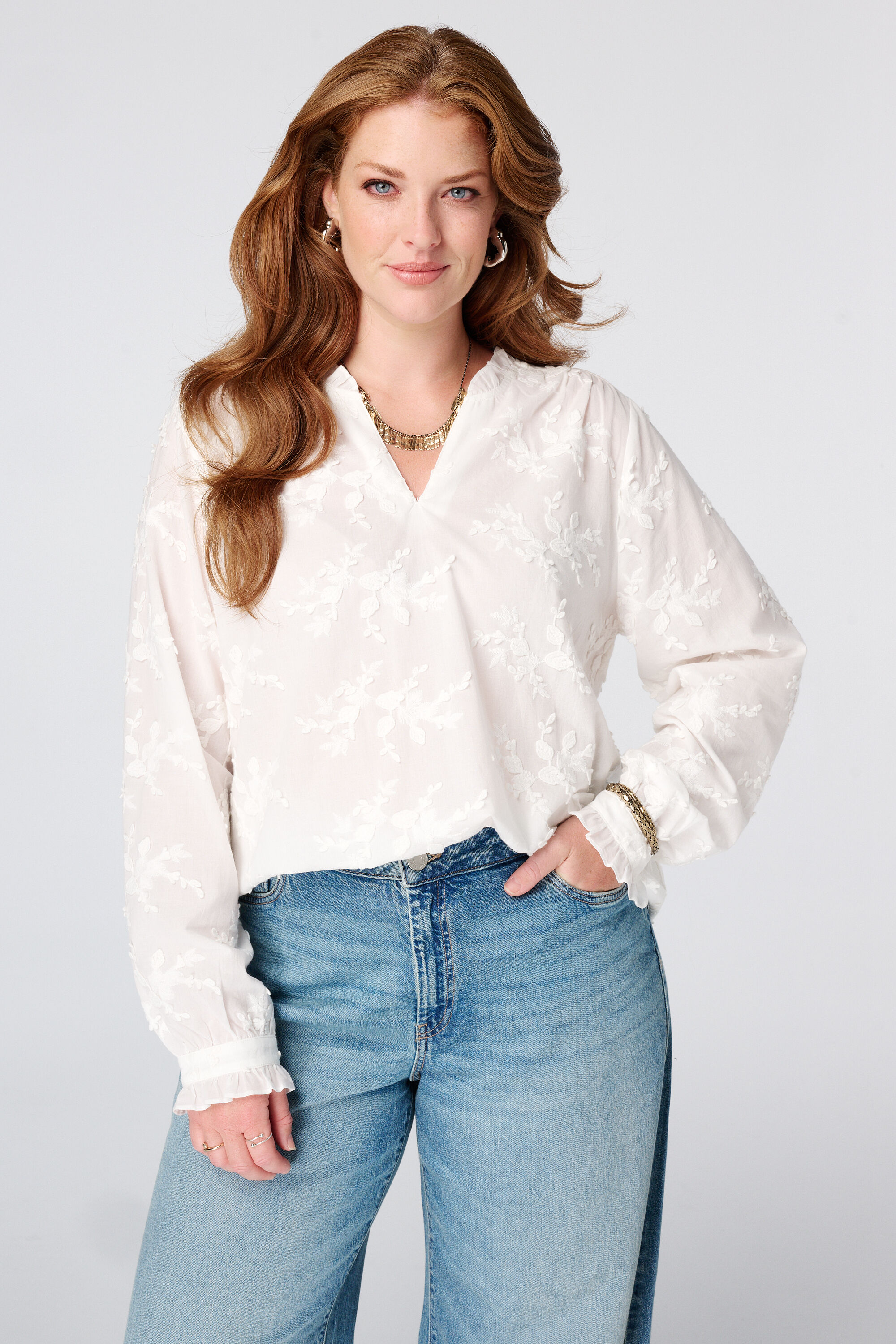 Blouse met borduursel