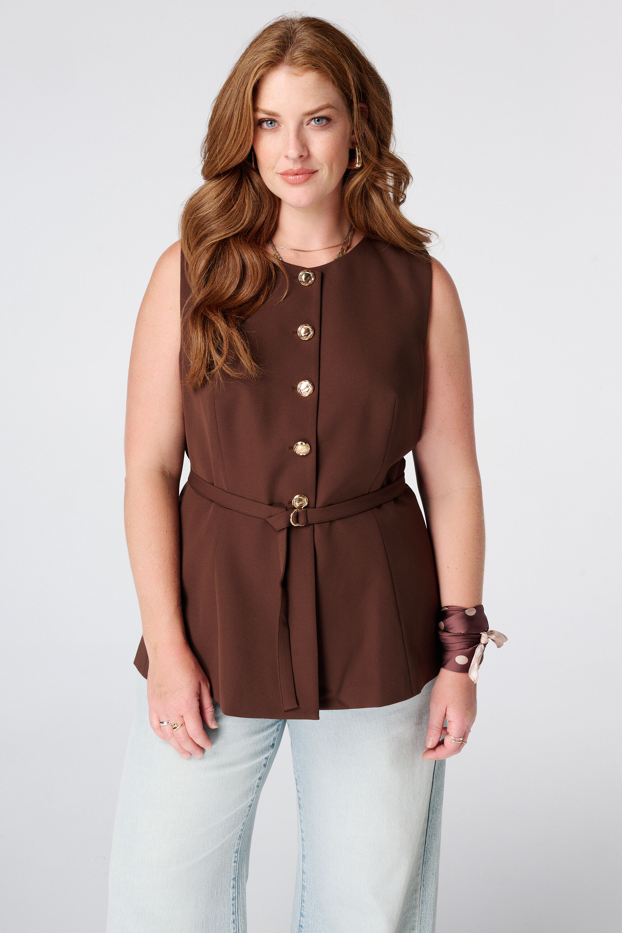Peplum gilet met ceintuur