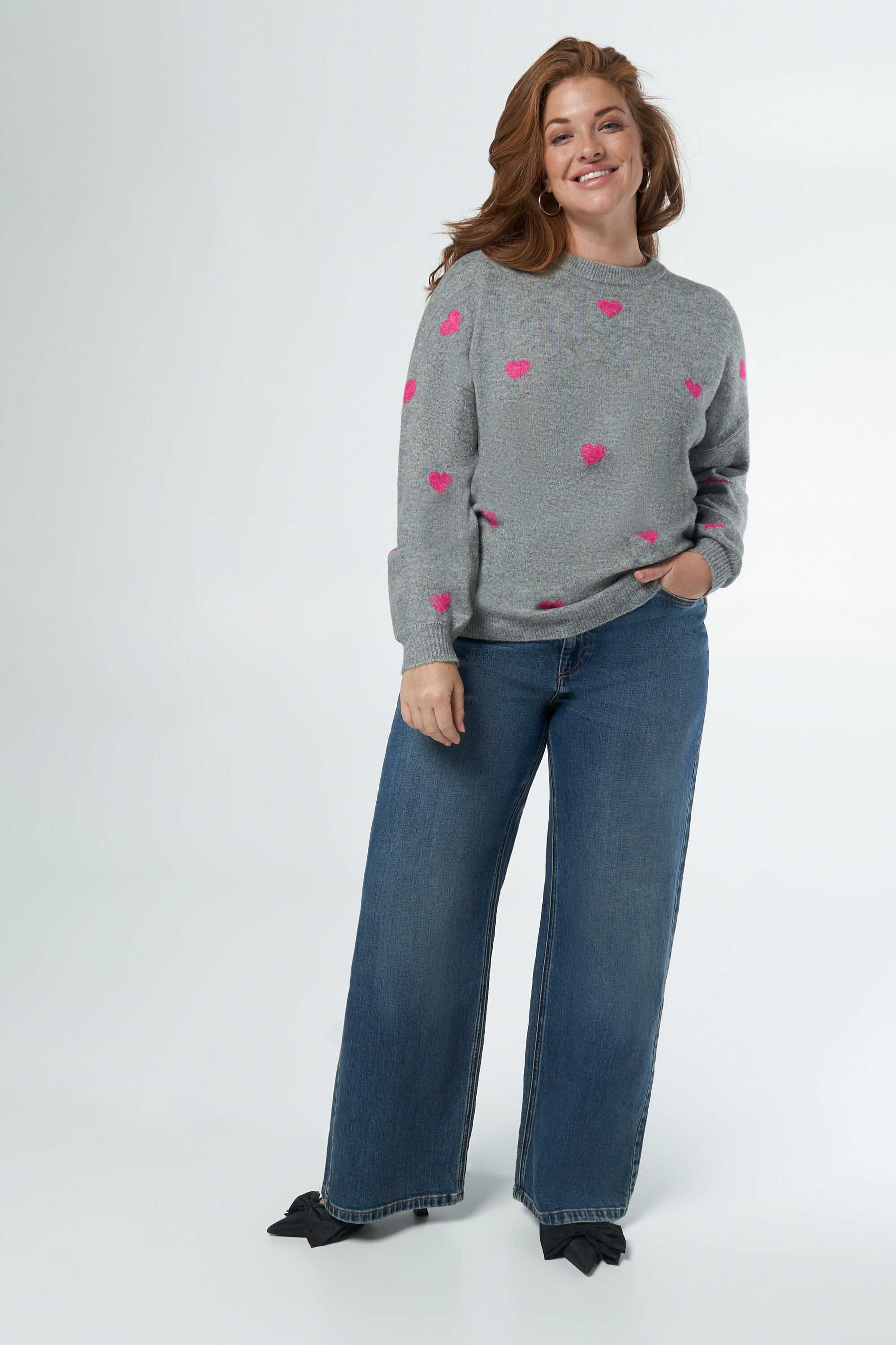 Trui met hartjes patroon image number 5