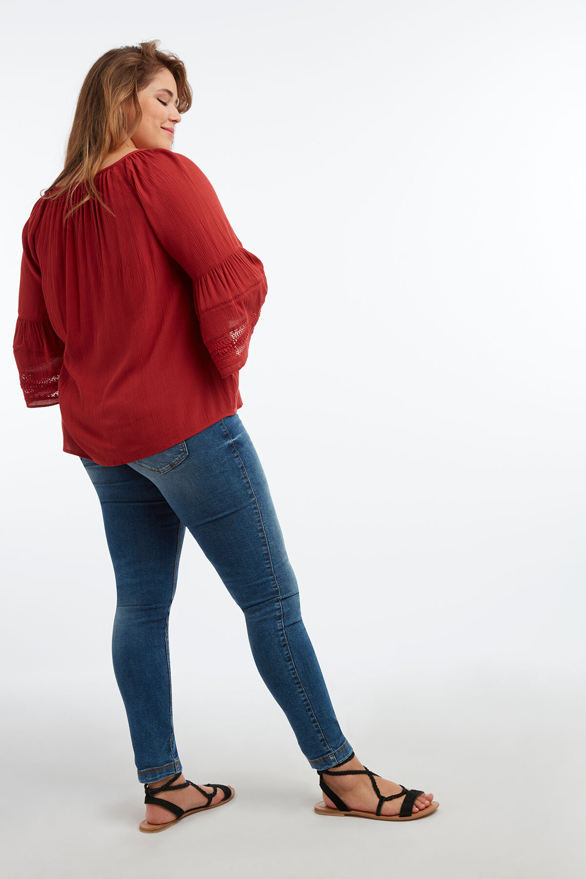 Blouse met trompetmouwen image number 5