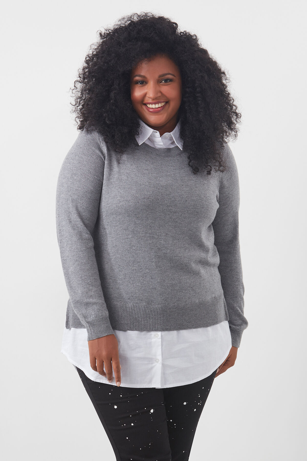 Dames Trui met blousekraag MS Mode