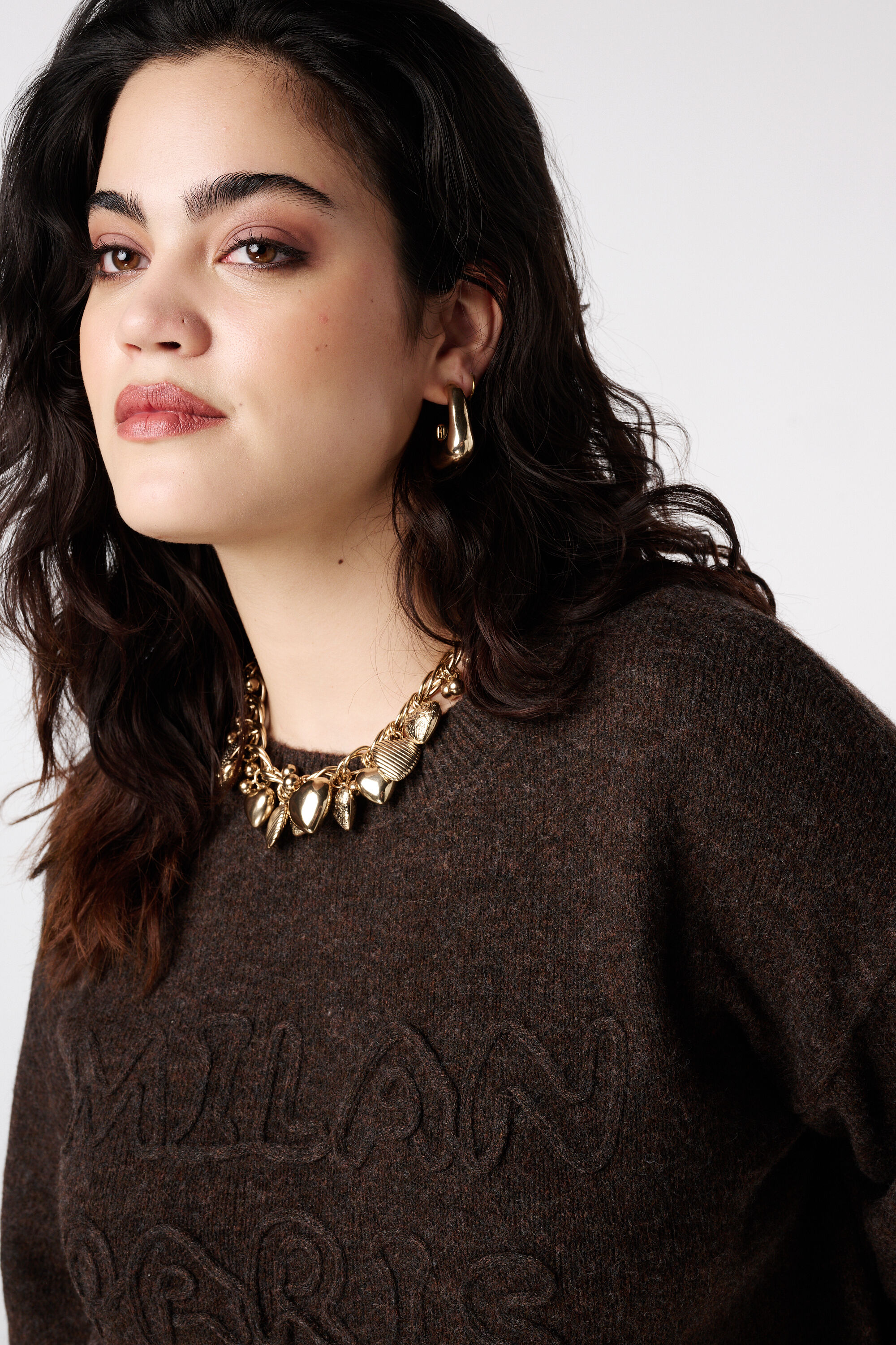 Gebreide trui met opdruk image number 4