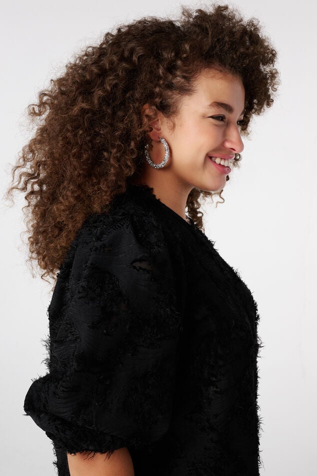 Blouse met korte pofmouw image number 4