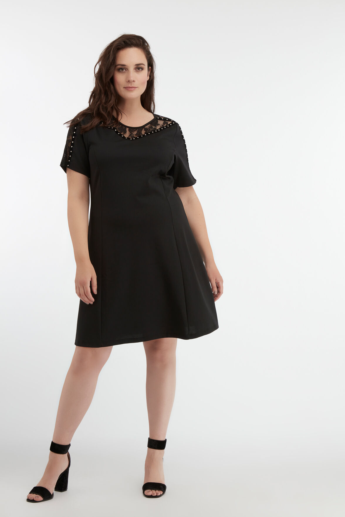 Jurk met kanten hals image number 5