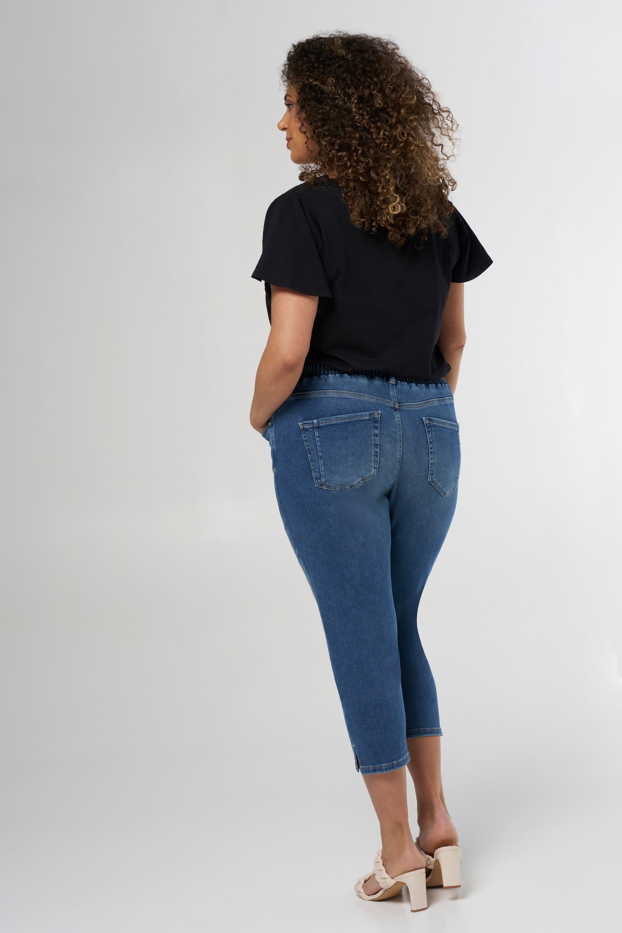 Enkellange broek met elastische taille image number 3