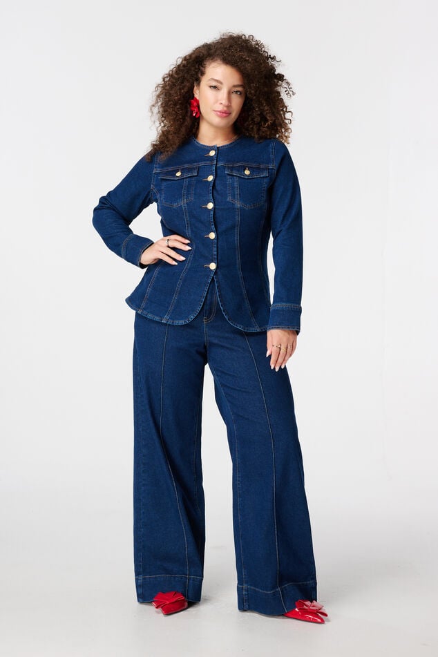Aansluitend denim jasje image number 5