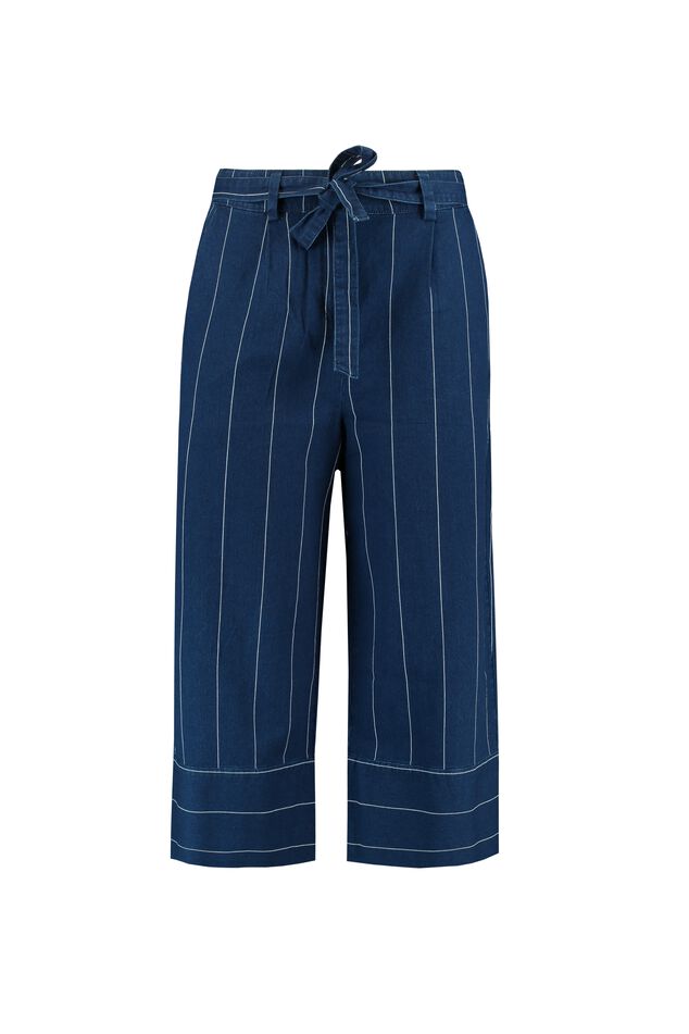 Cropped denim met krijtstreep image number 2
