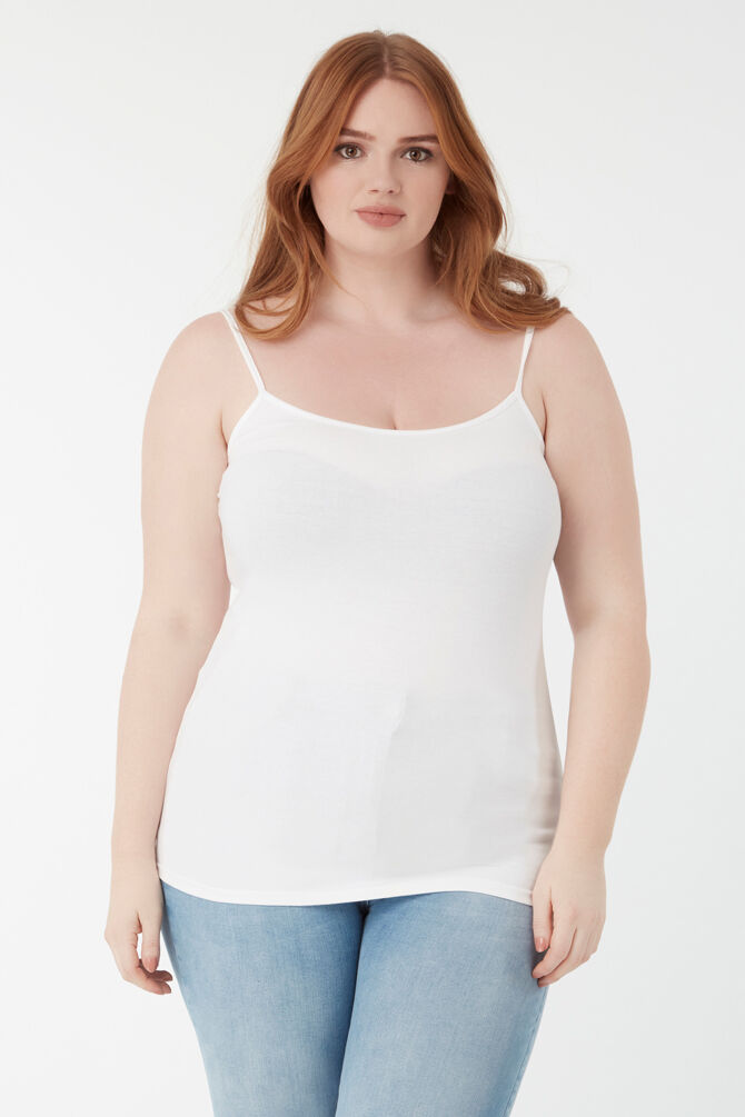 Katoenen top met spaghettibandjes image number 5