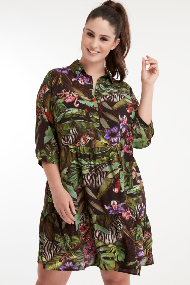 Jurk met jungle print image number 0