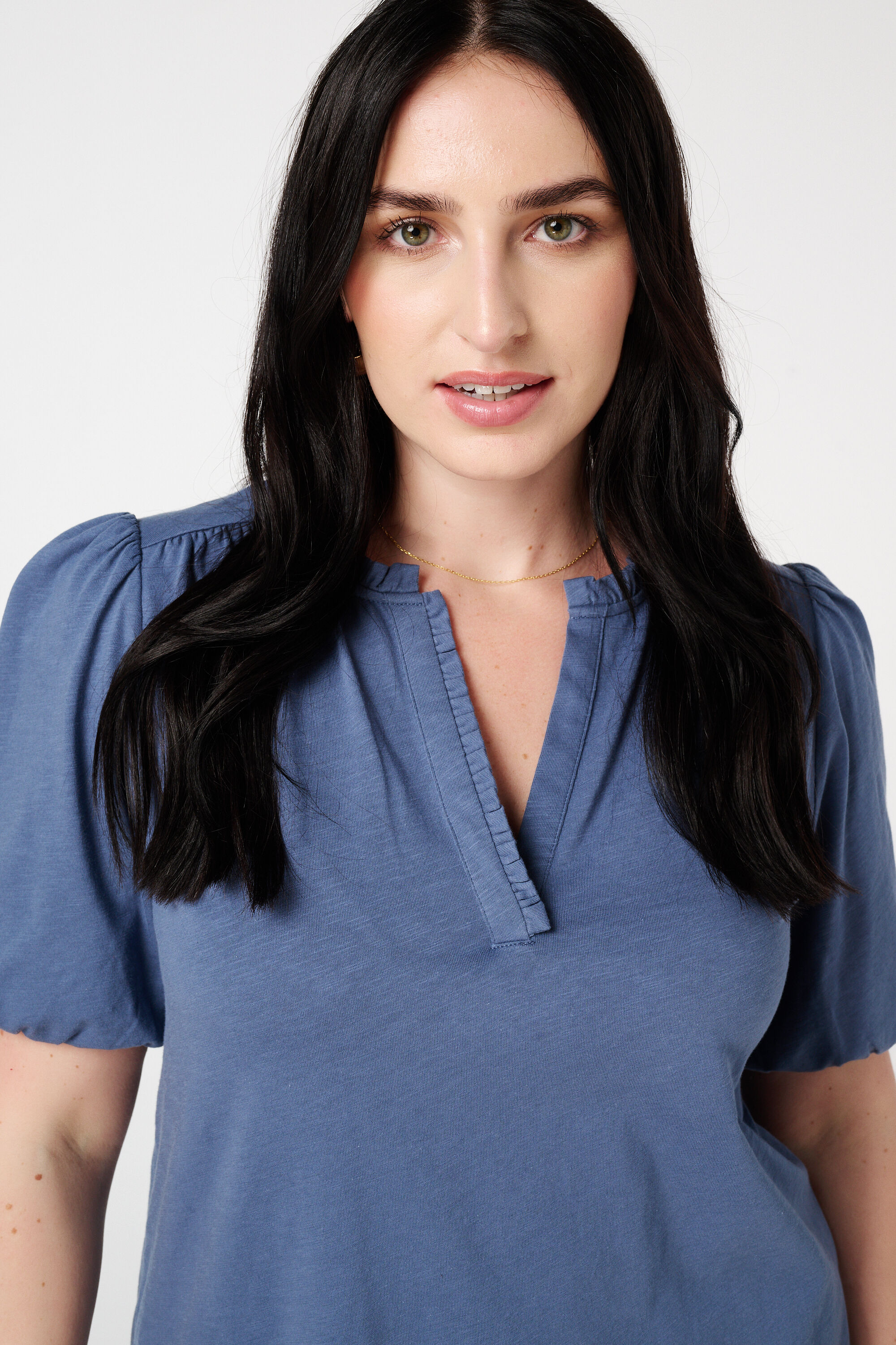 V-hals top met ruches image number 4