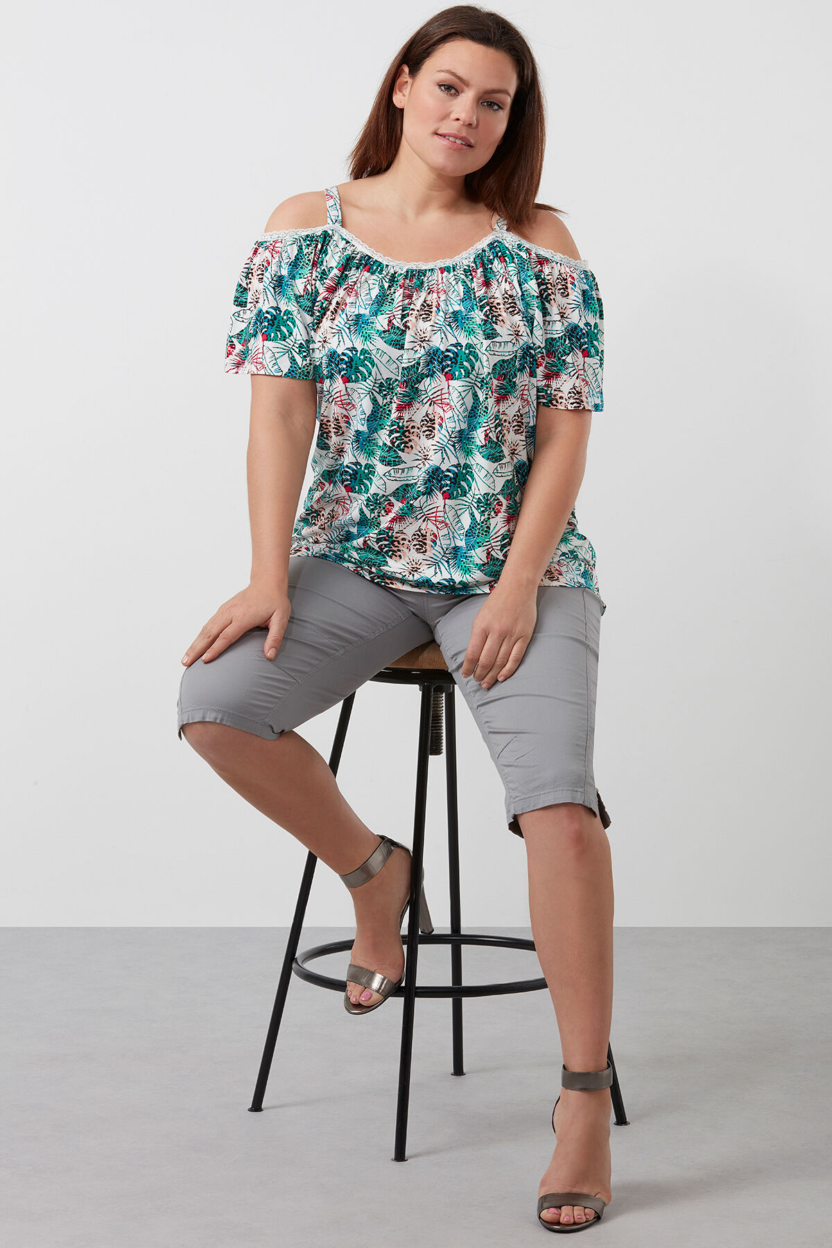 Katoenen capri broek image number 4