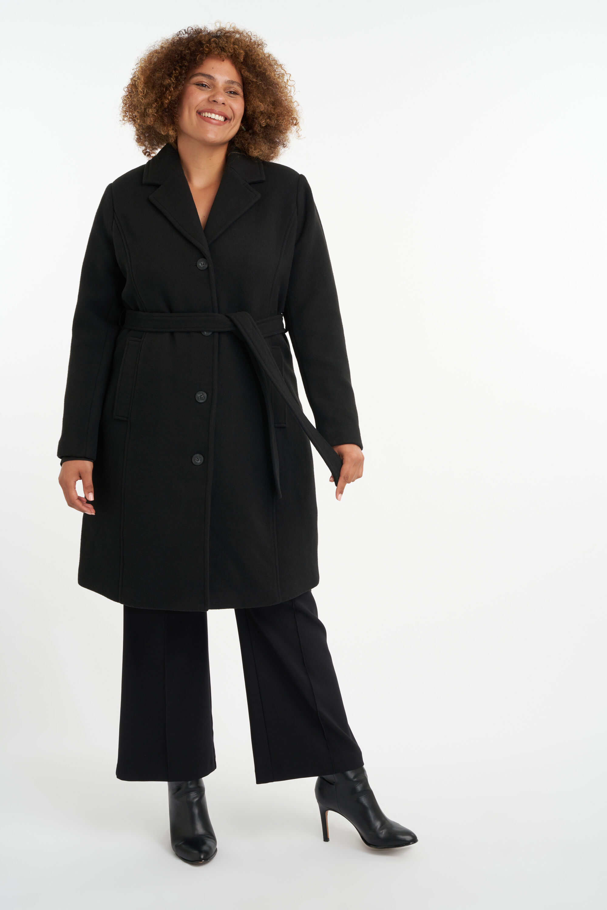 Lange jas met ceintuur image number 5