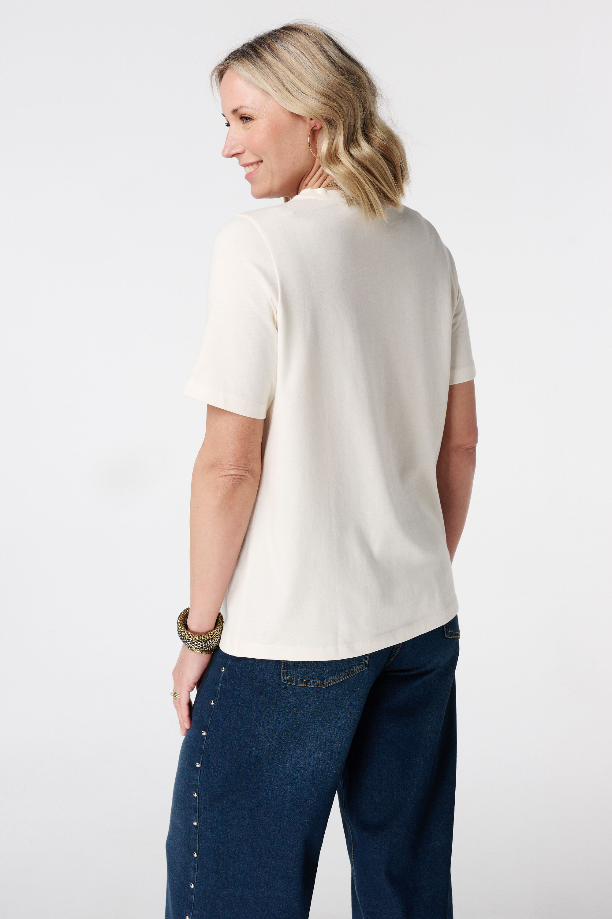 T-shirt met kanten print image number 3