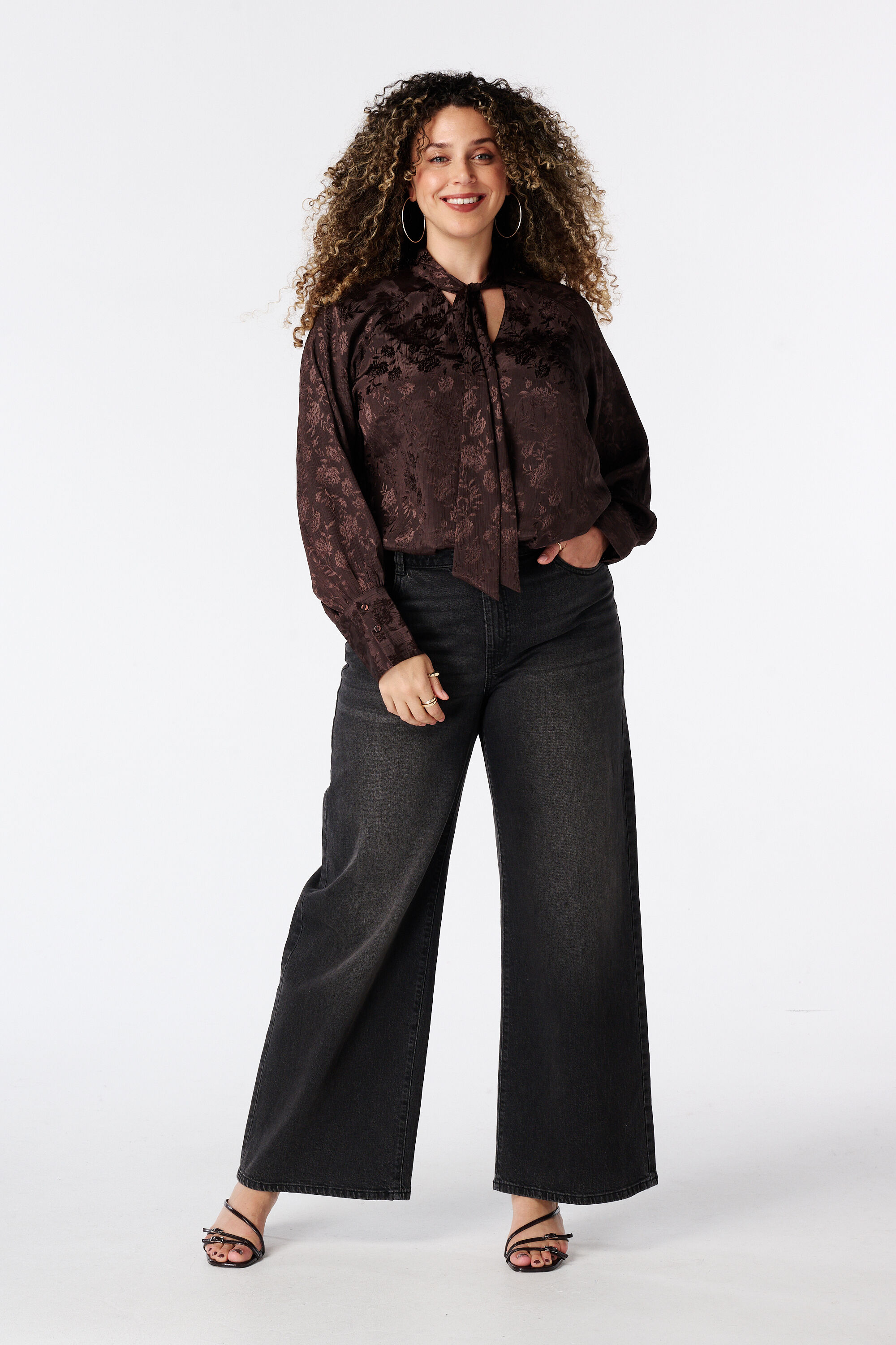 Wide leg jeans met hoge taille