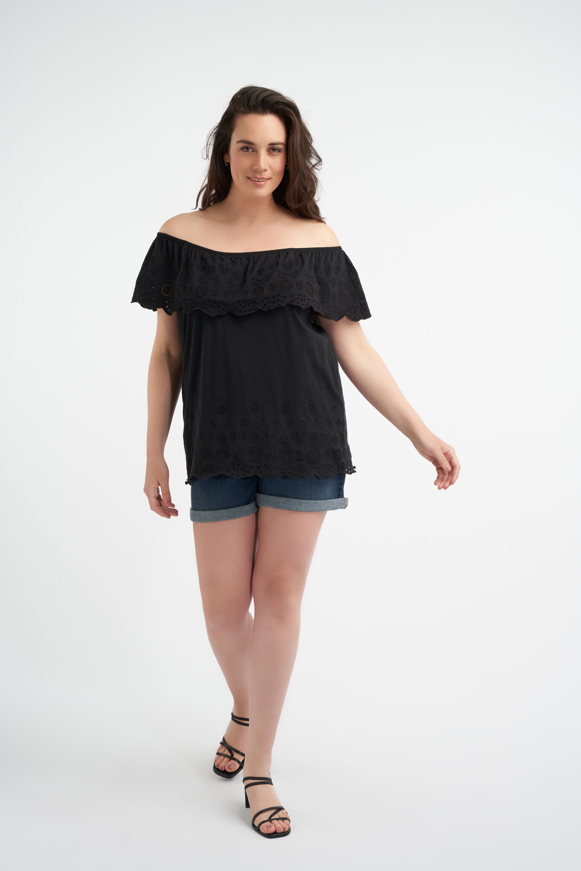 Katoenen off-shoulder top image number 5