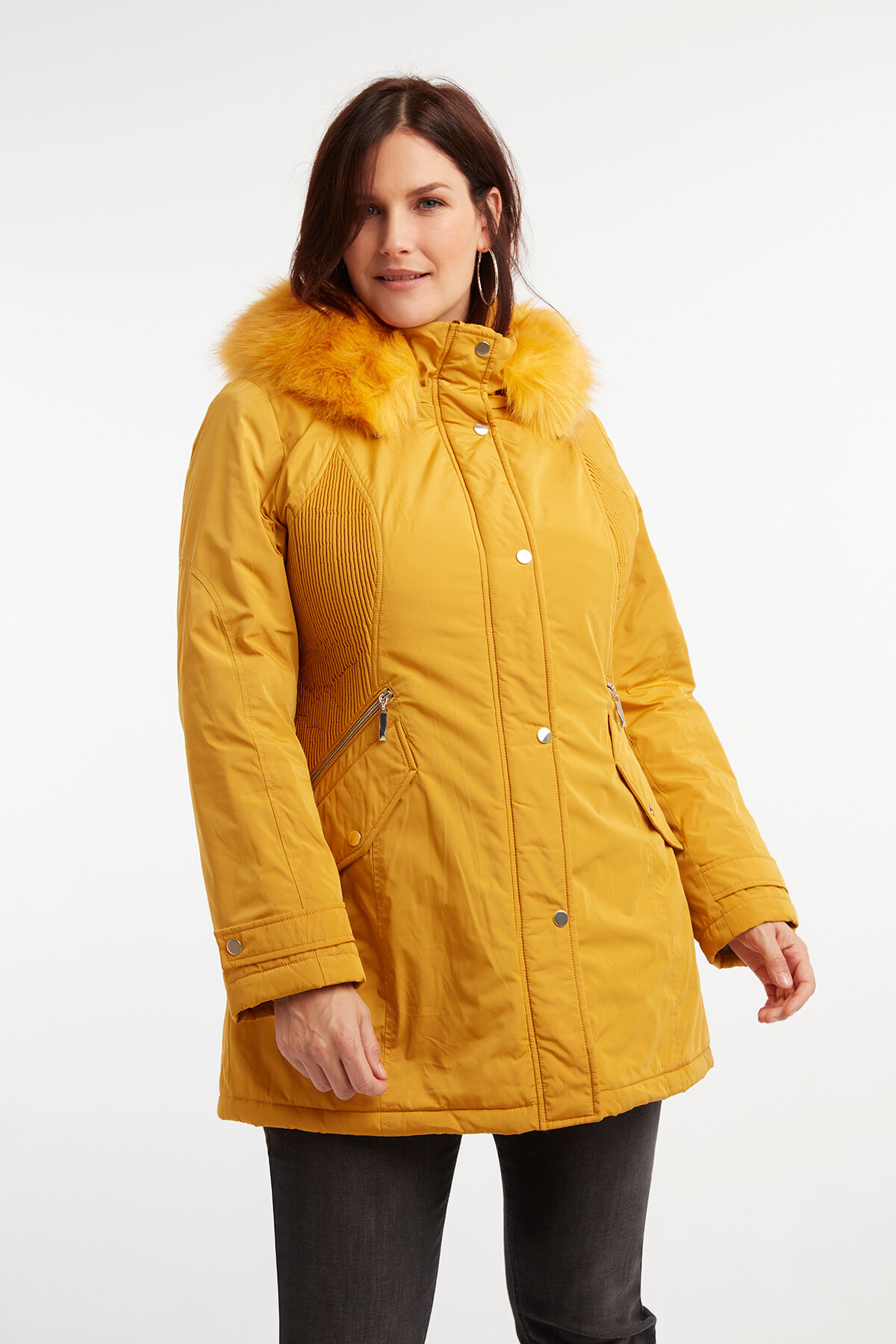 Parka met imitatiebontkraag image number 4