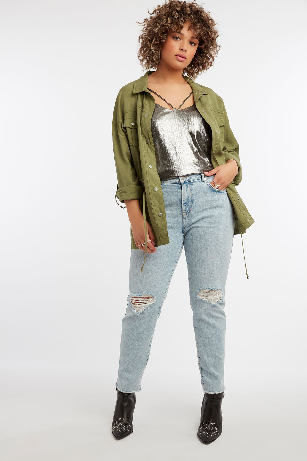 Glanzende top met kruisbandjes image number 5