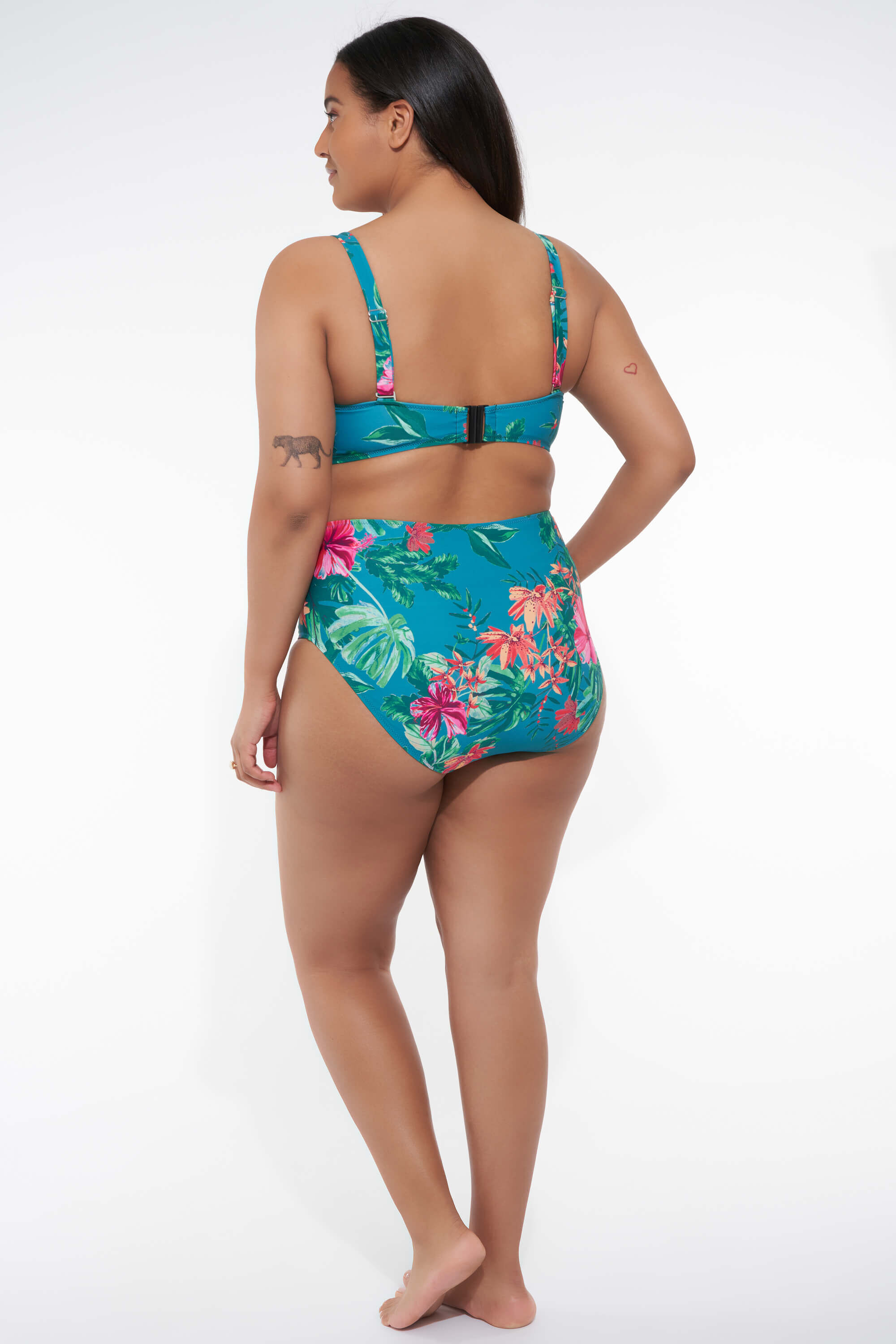High waisted bikini broekje met print image number 5