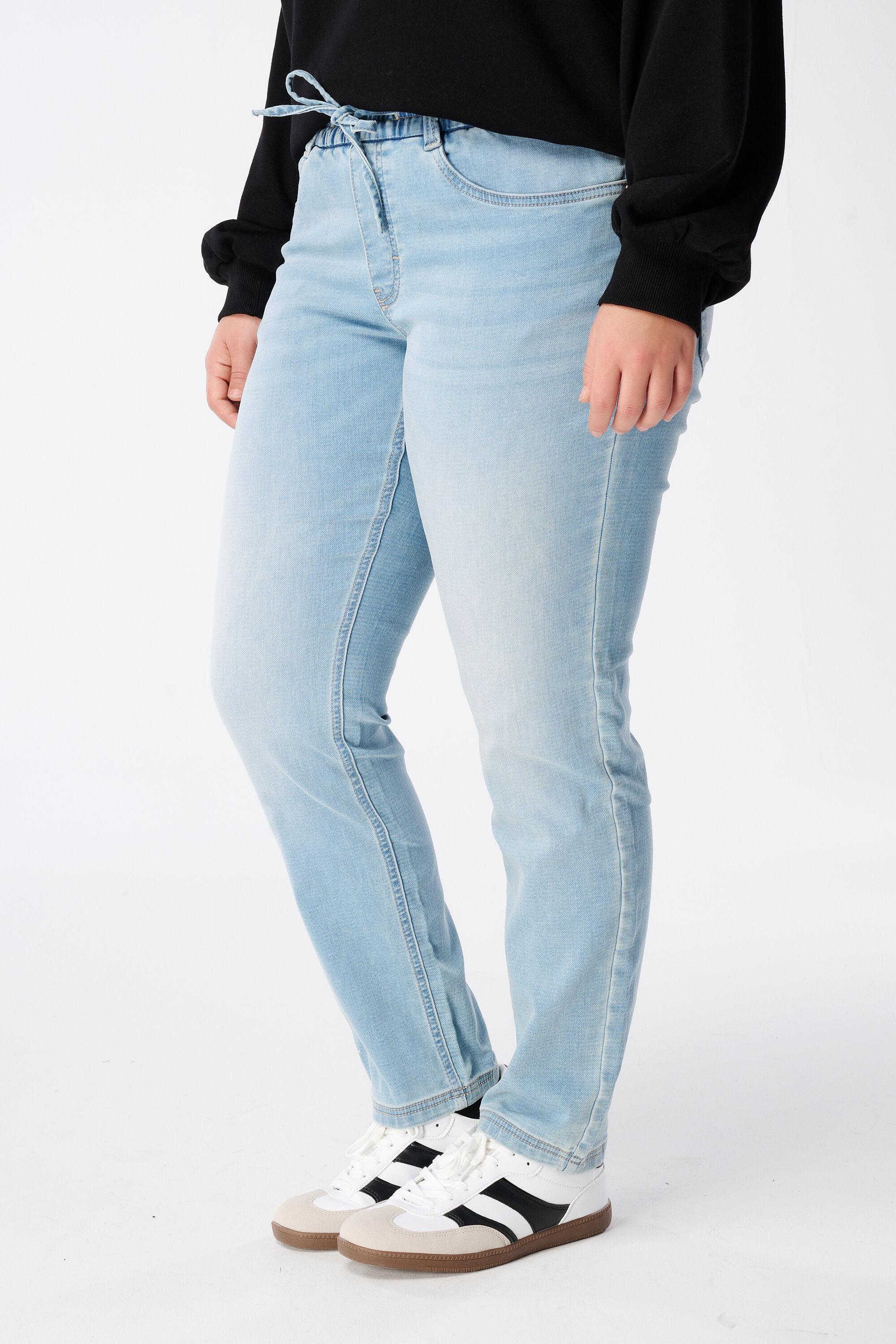 Denim jogger broek image number 4