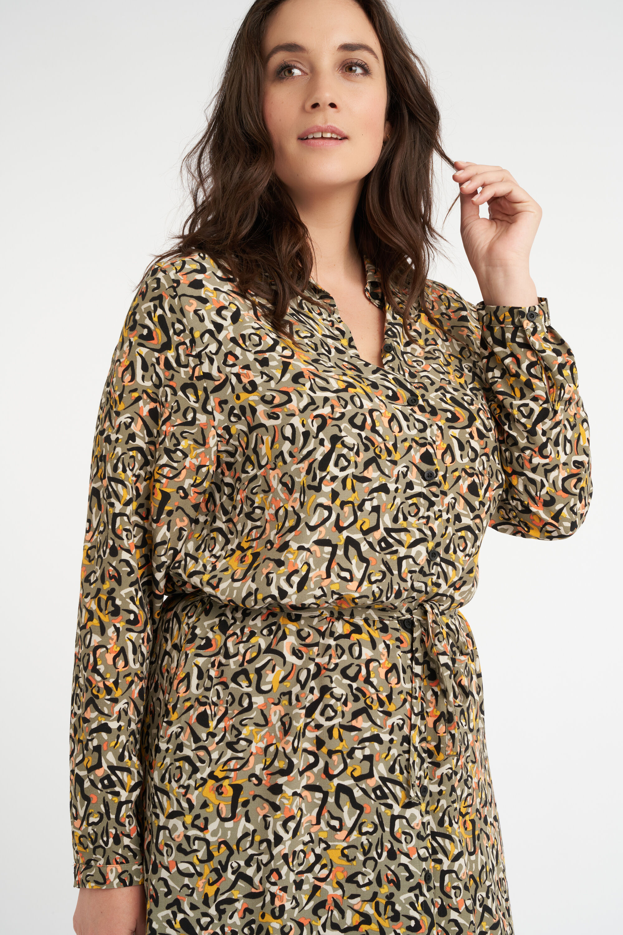 Maxi jurk met strikceintuur image number 5