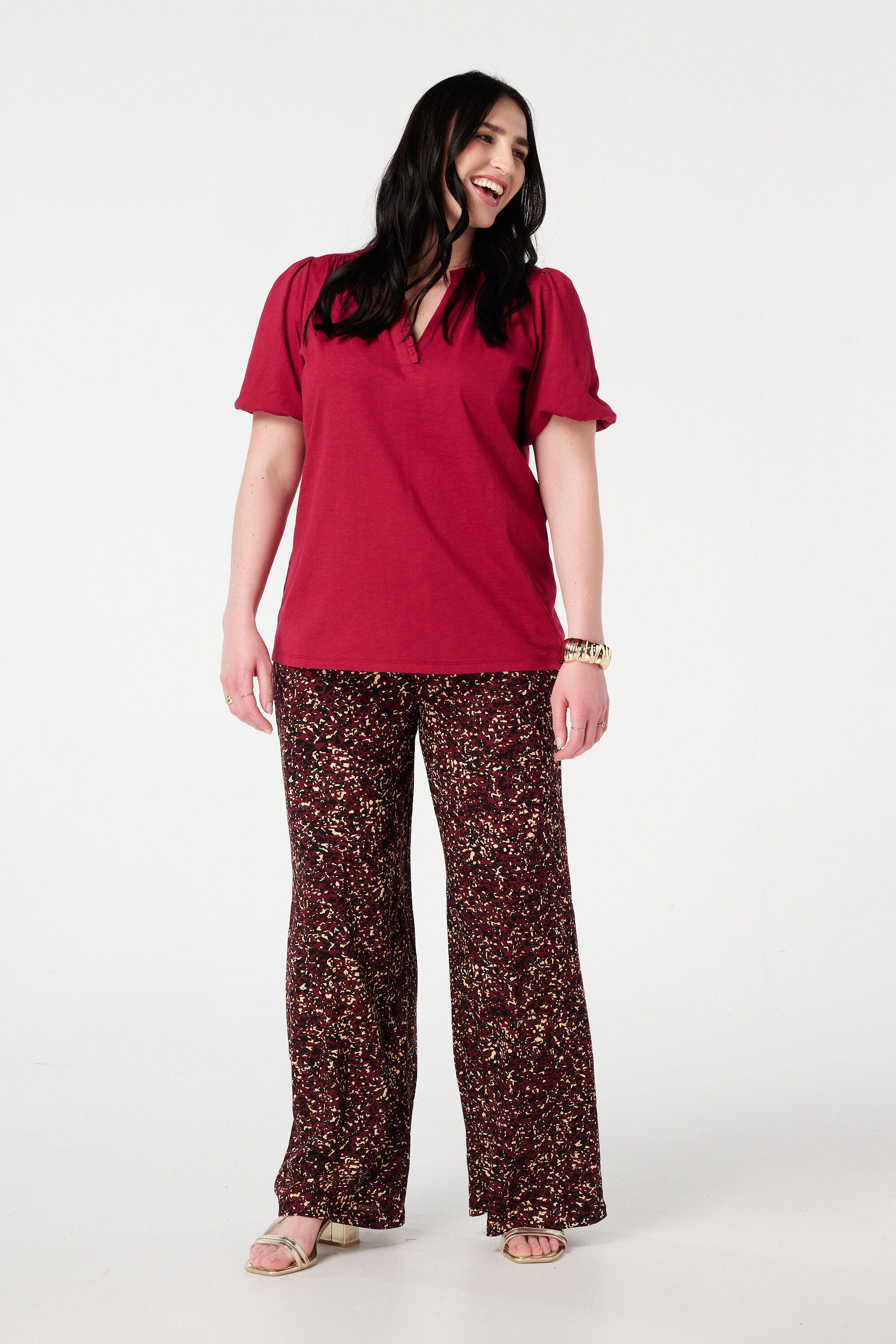 V-hals top met ruches image number 5