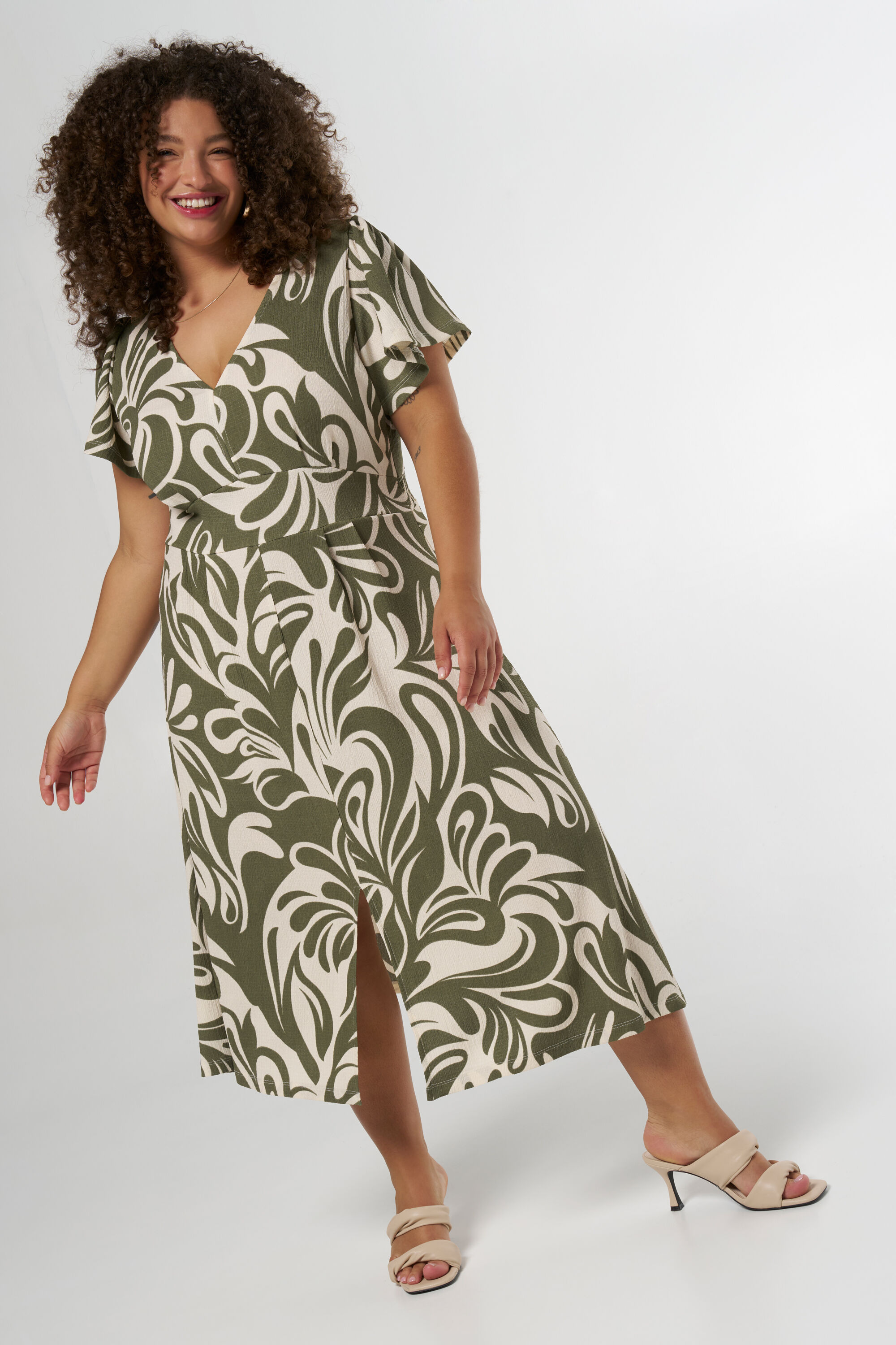Dames Jurk met print Zwart MS Mode