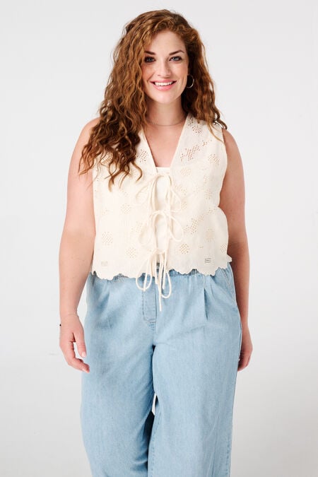 Gilet van katoen met broderie Gilet van katoen met broderie
