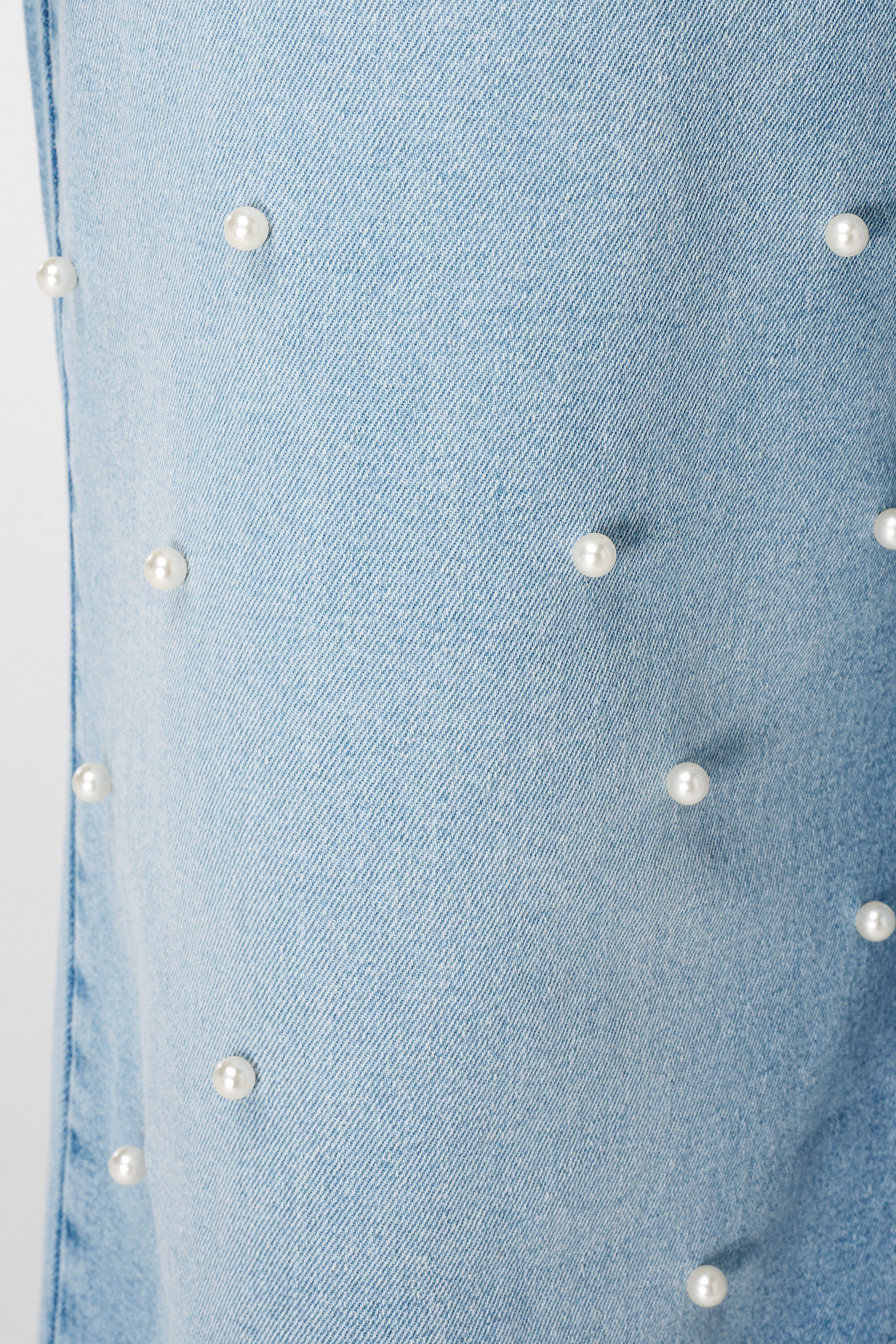 Wide leg jeans met parels image number 4