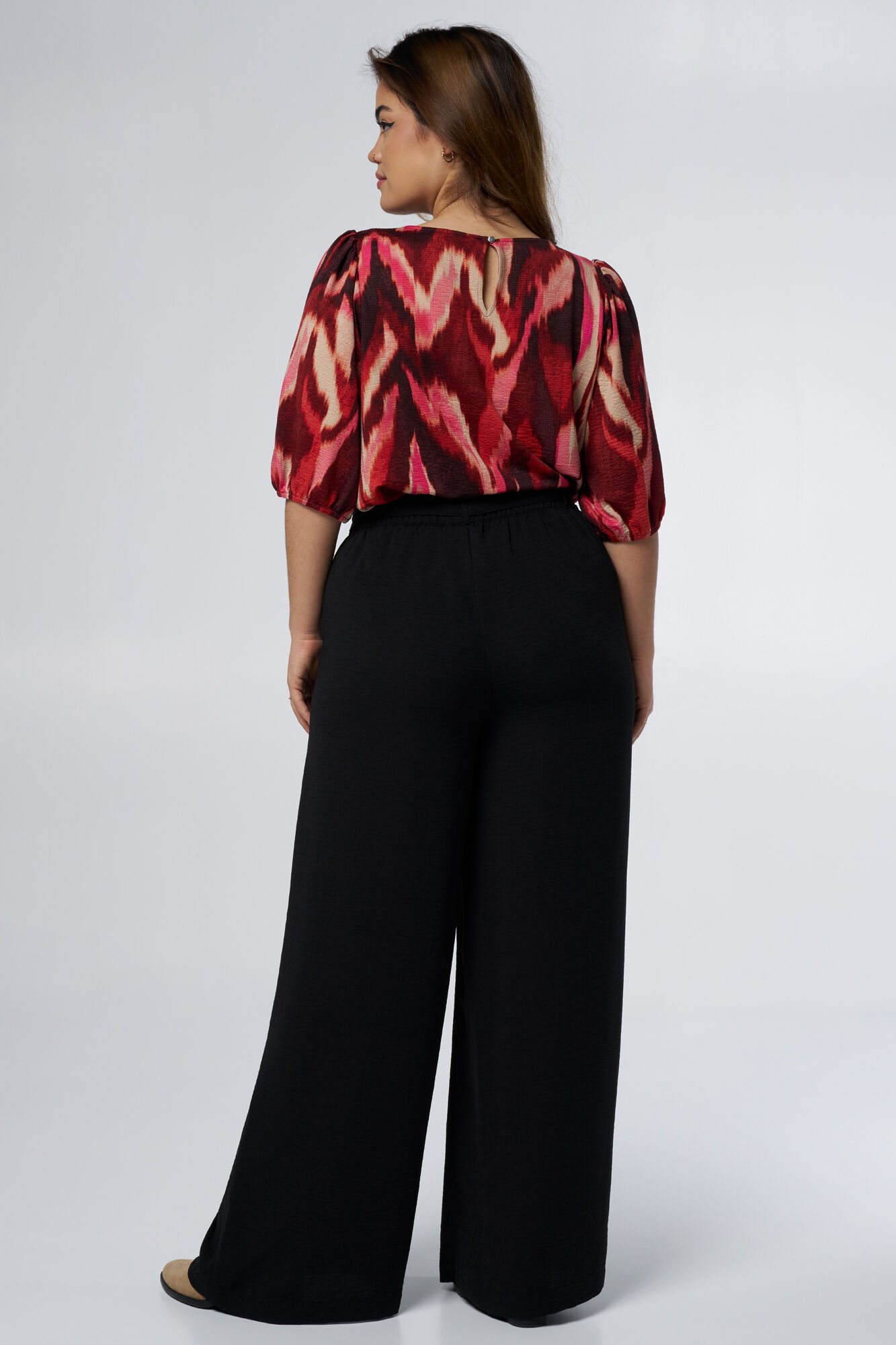 Broek met wijde pijpen en ceintuur image number 3