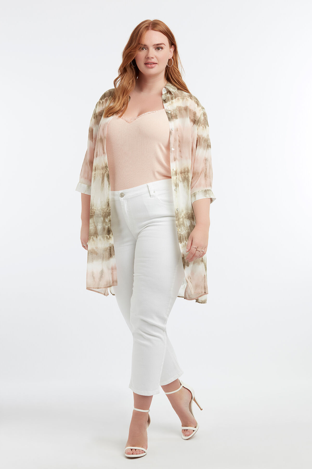 Transparante blouse met tie-dye print image number 3