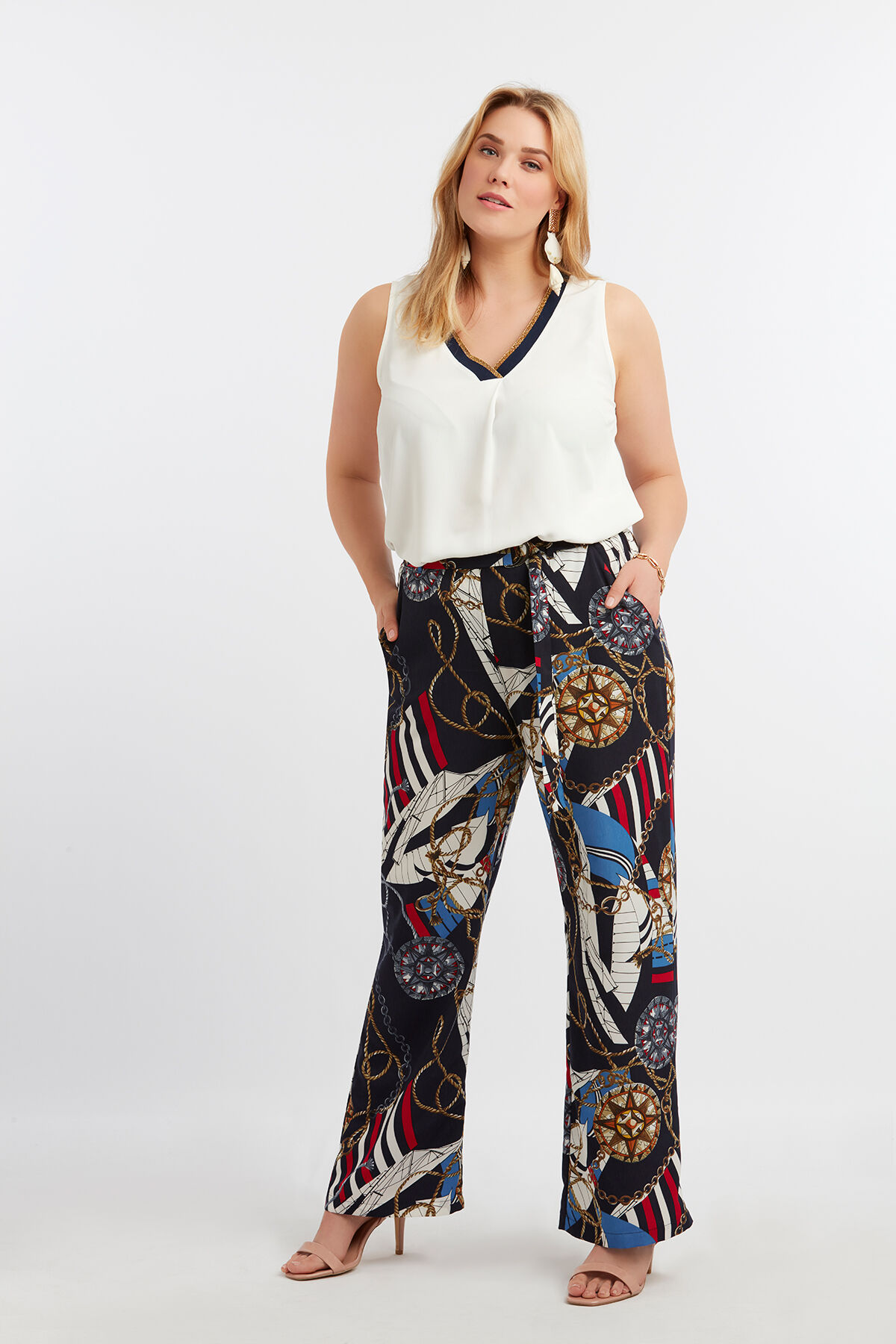 Wijdvallende broek met print image number 7