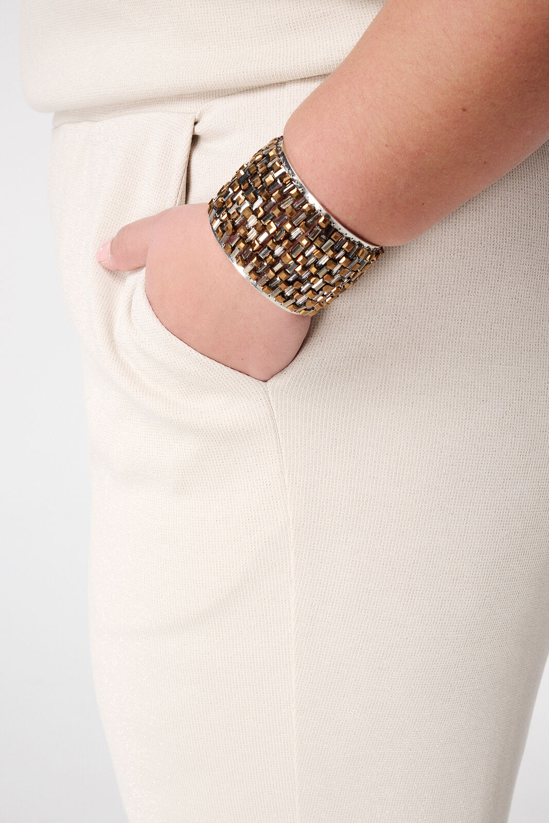 Wide leg broek met lurex image number 4