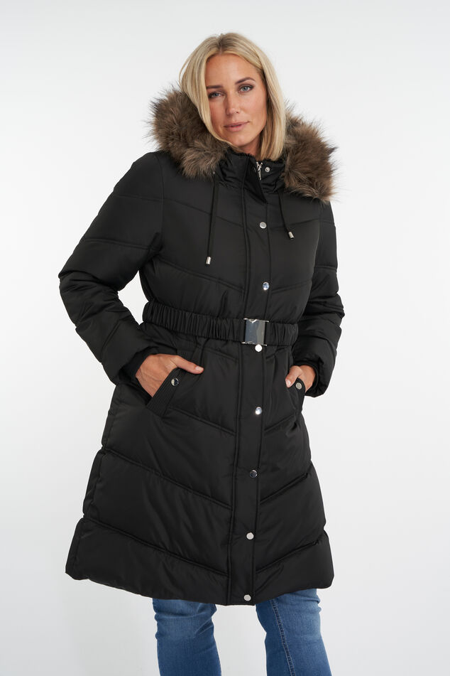 Gewatteerde jas met ceintuur image number 5