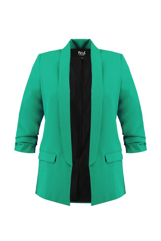Crêpe blazer met rimpel effect image number 1