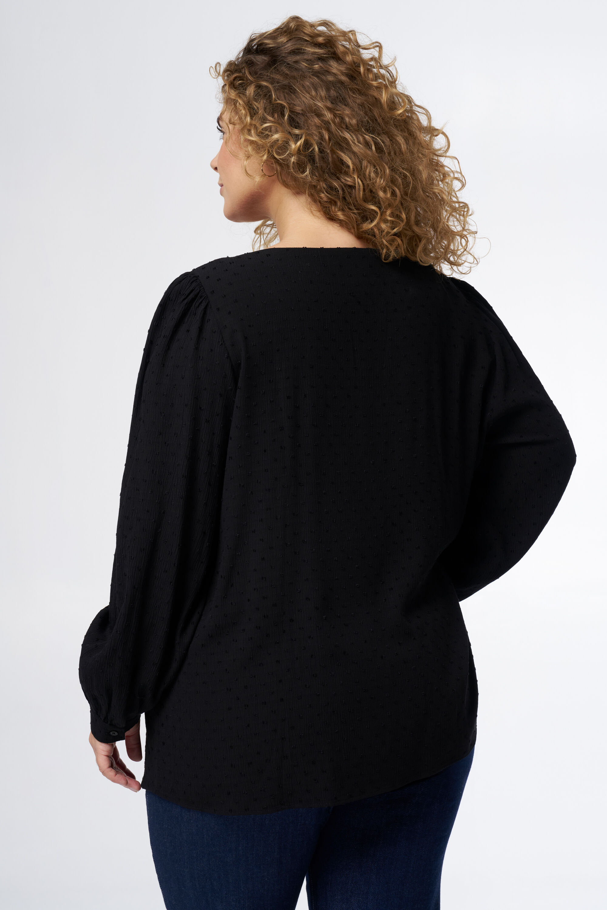 Blouse met details en pofmouwen image number 3