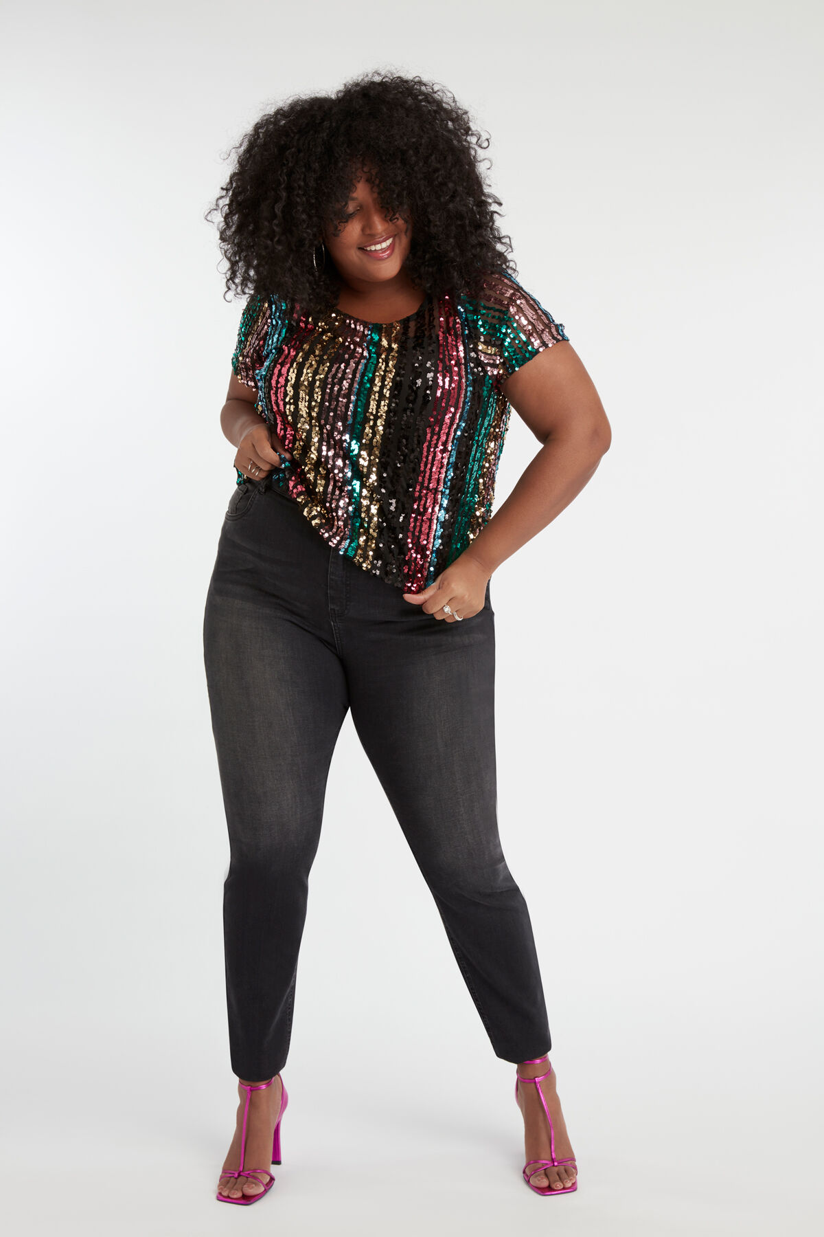 Cropped top met pailletten image number 3