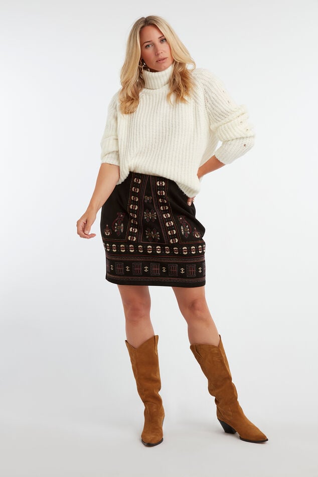 Grof gebreide trui met col image number 5