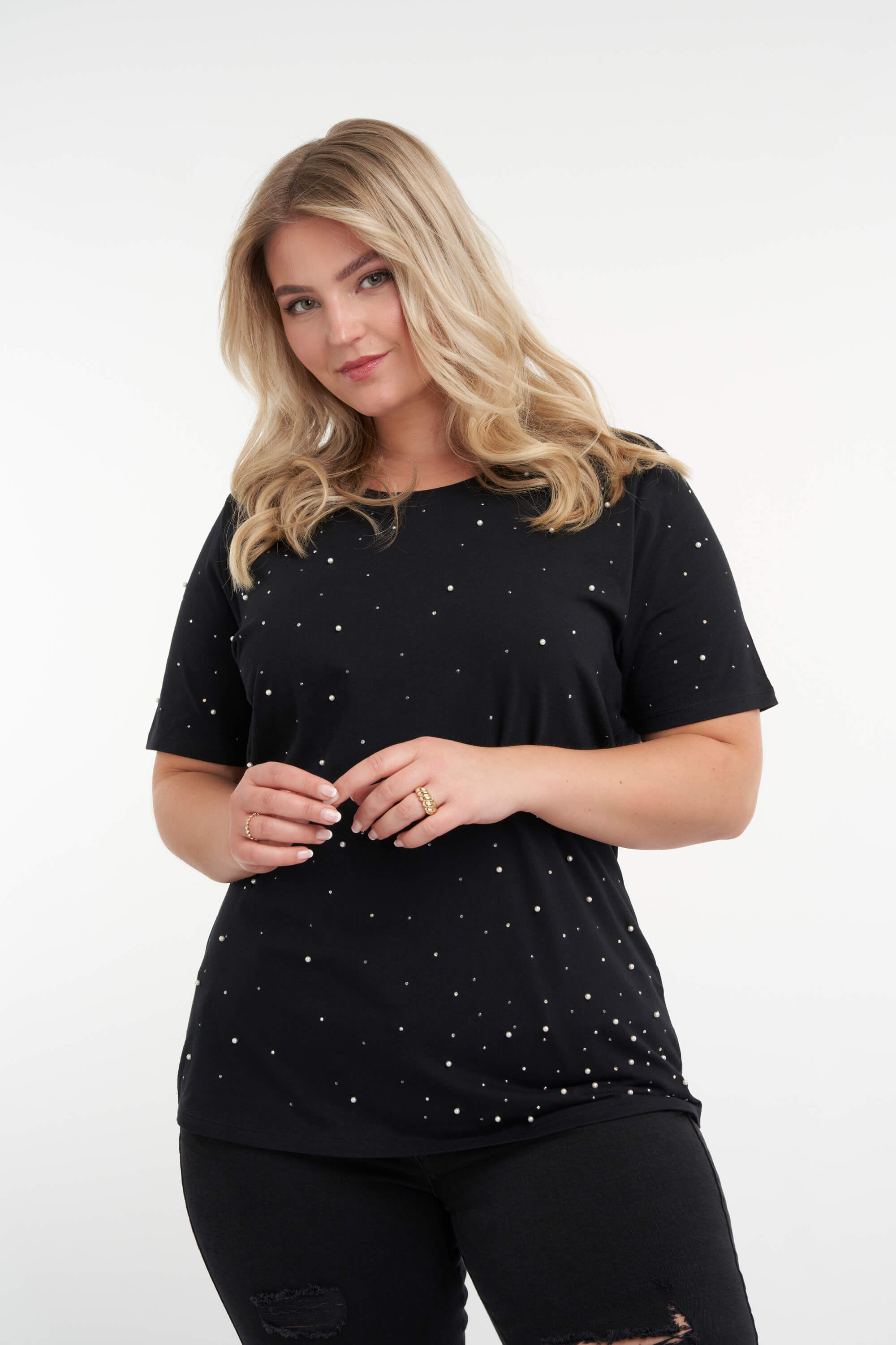 T shirt met strass steentjes dames outlet