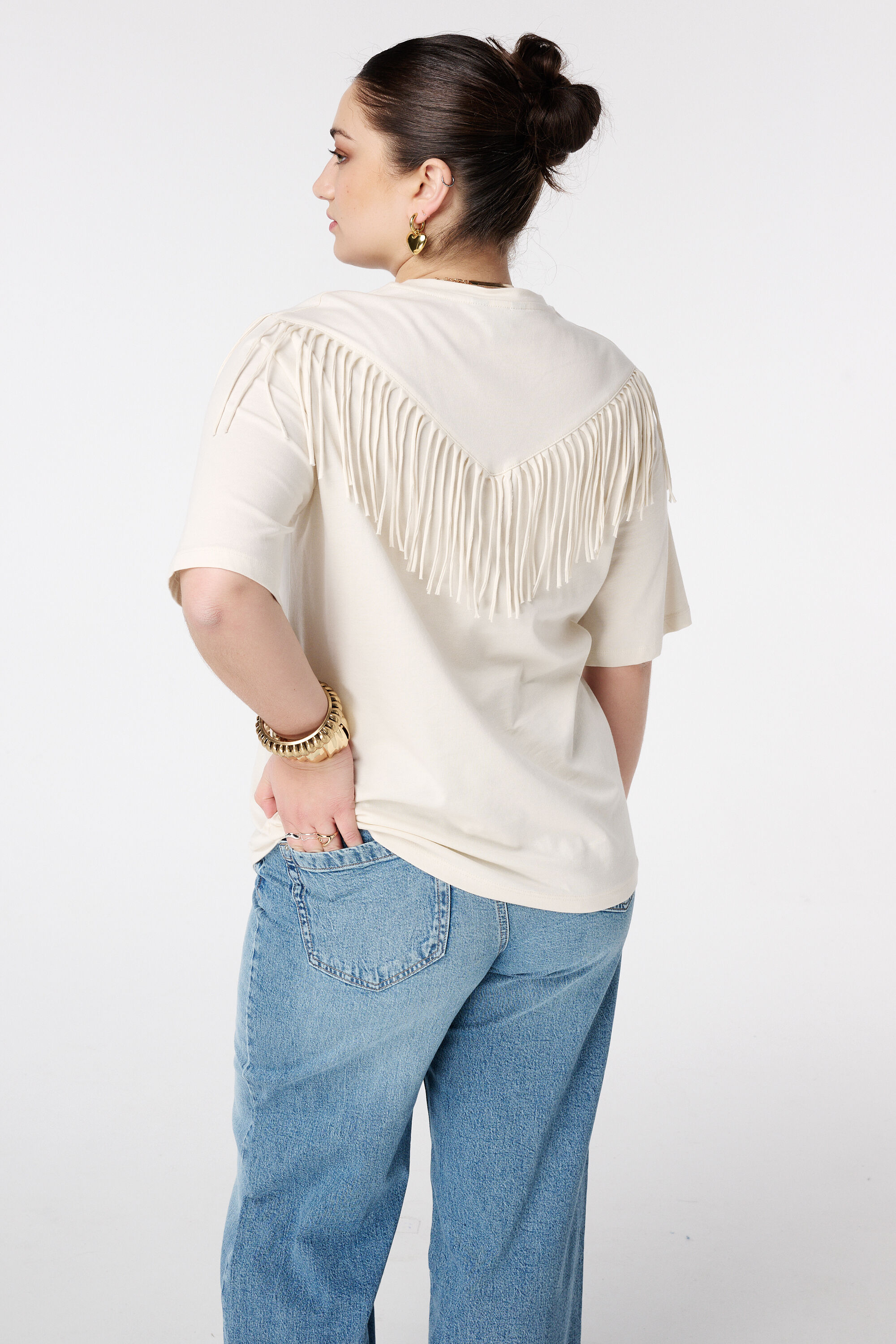 T-shirt met franjes image number 3