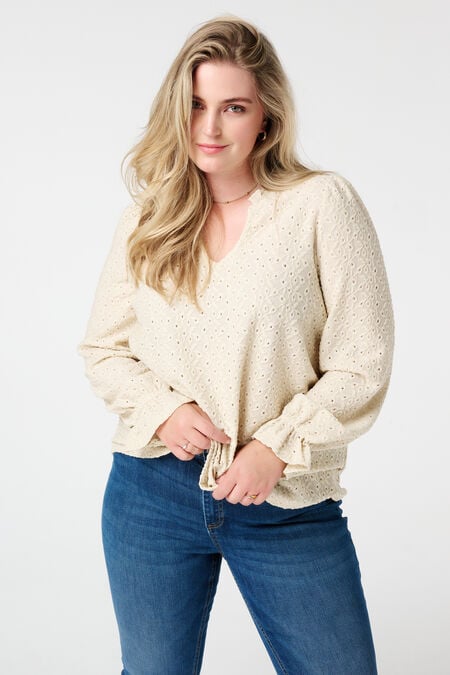 Top met broderie-details  Top met broderie-details