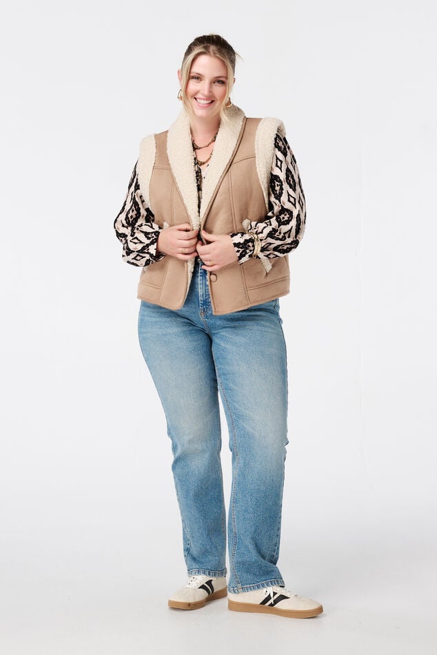 Blouse met print en klosjes image number 5