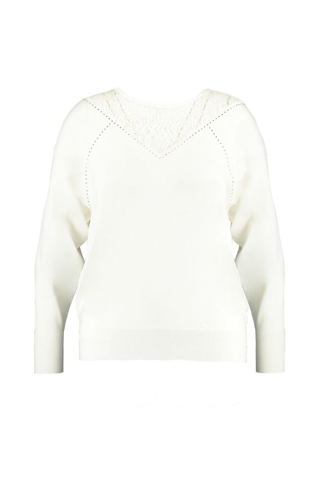 Crochet top met ajourpatroon en strikkoord image number 1